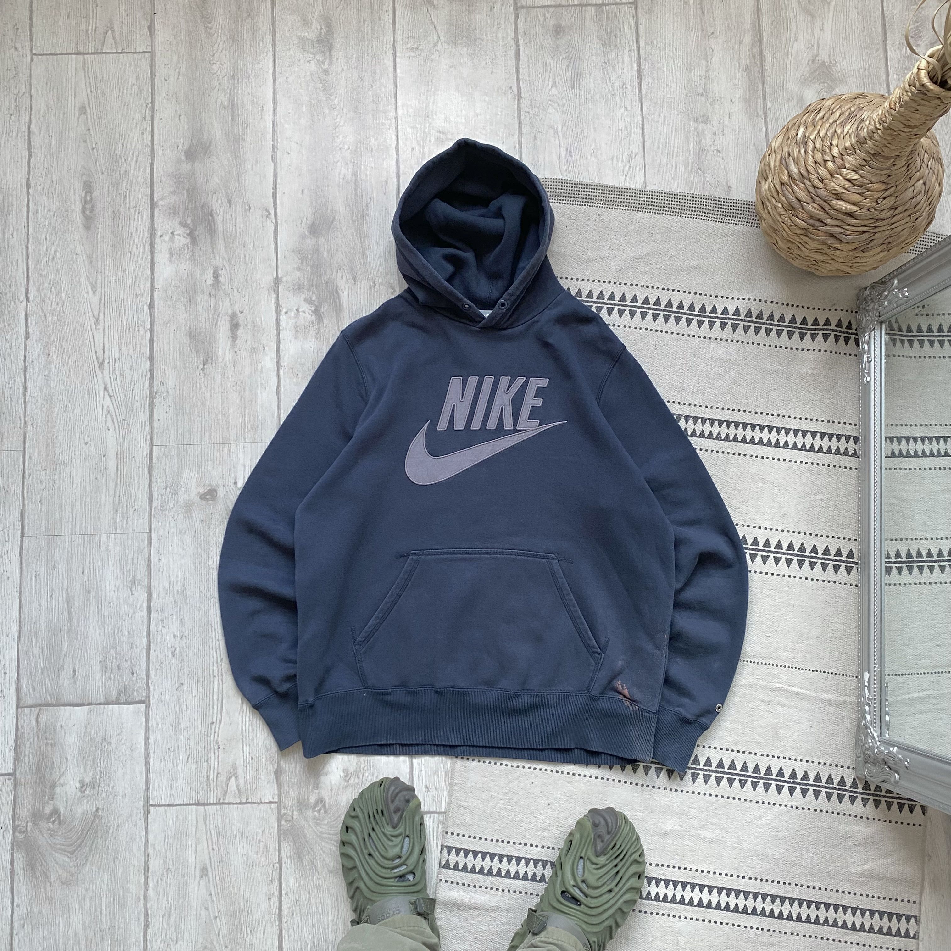 Nike 🦍 Faded Vintage 90s Nike Hoodie Center logo Y2K Size US L / EU 52-54 / 3 - 1 Thumbnail