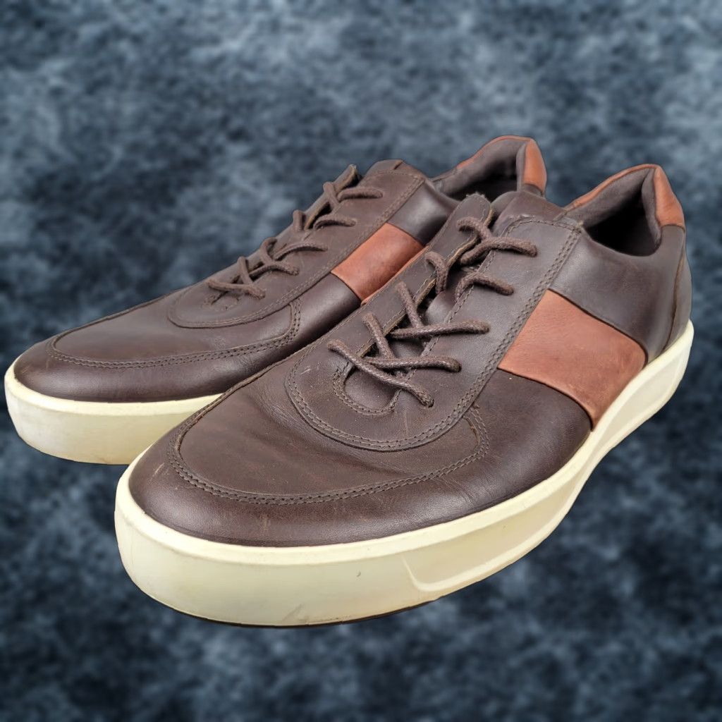 Ecco Soft 8 LX Mens Shoes Casual Leather Brown Sneakers Size 11 45 EU 11 US 11 UK Arch Support Comfort