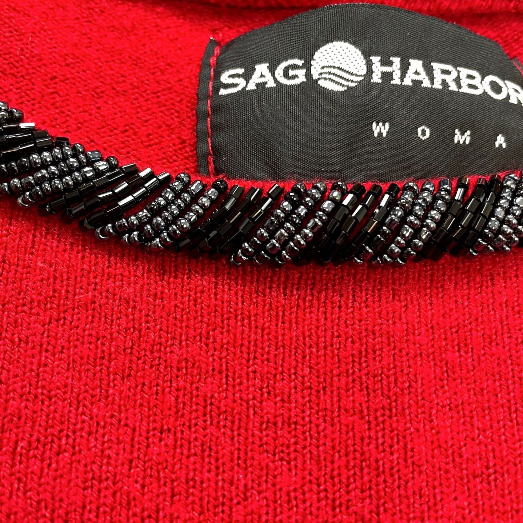 Vintage VINTAGE Sag Harbor Sweater Womens 2X Red Short Sleeve Navy? No—Red Short Sleeve Pullover Beaded Crew Neck Sag Harbor Womens 2X Sweater Size XXL / US 16-18 / IT 52-54 - 6 Thumbnail