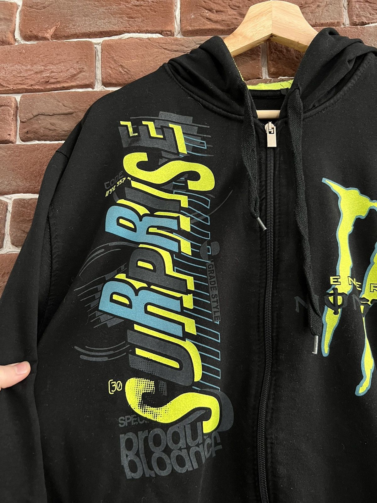 Vintage Vintage Monster energy drink DC moto biker cross Hoodie Size US XL / EU 56 / 4 - 4 Thumbnail