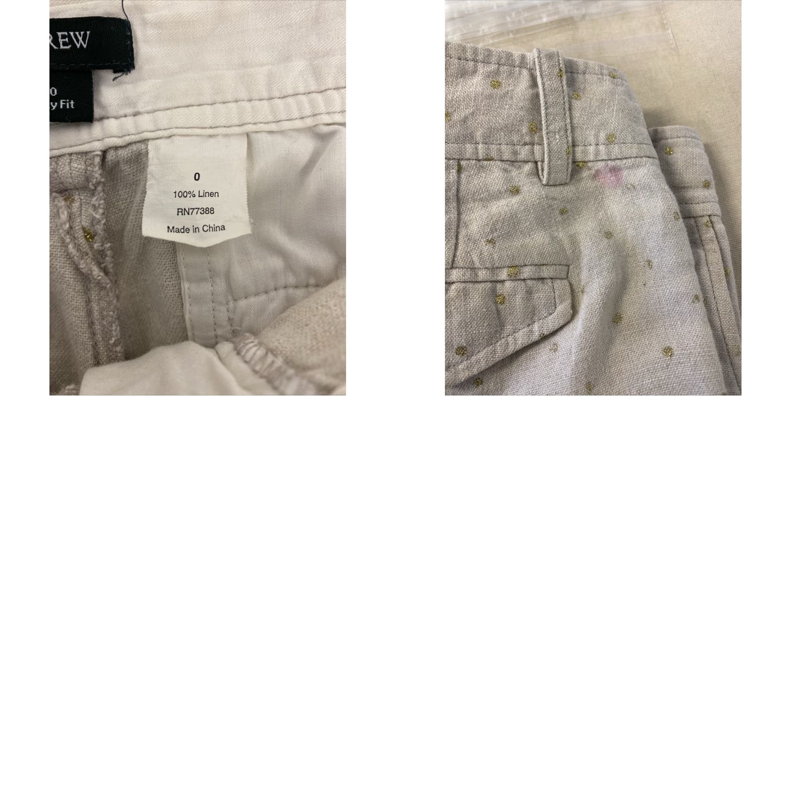 J.Crew J.Crew Linen Shorts Womens Size 0 Tan Gold Casual Flat Front Pockets Summer Outdoor Size 25" / US 0 / IT 36 - 8 Thumbnail