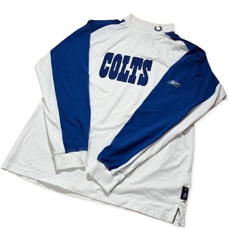 Reebok Y2K 90s Reebok Colts Turtleneck Sweatshirt Sz L White & Blue Size US L / EU 52-54 / 3 - 1 Thumbnail
