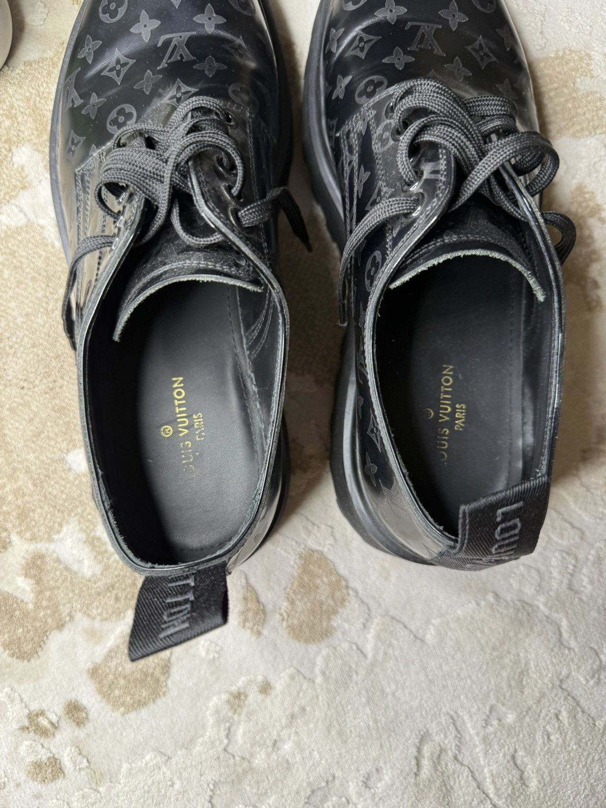 Louis Vuitton LOUIS VUITTON BLACK MONOGRAM LUXURY SHOES WITH CHUNKY SOLE Size US 7 / EU 40 - 7 Thumbnail
