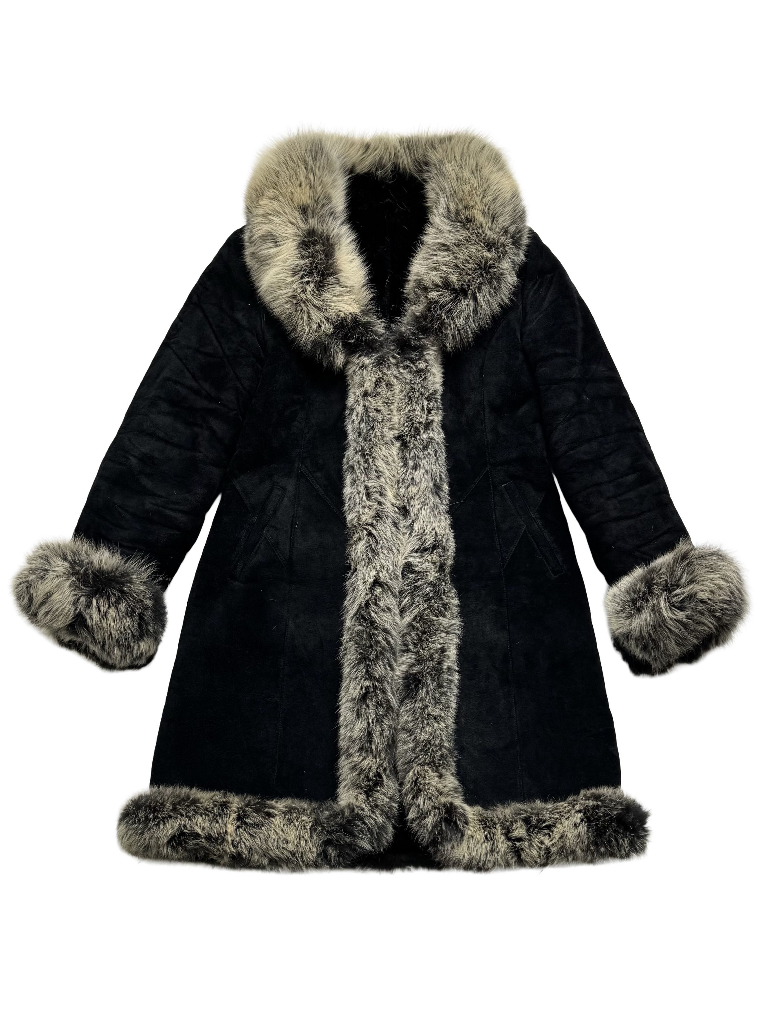 Vintage Vintage Leather Coat With Real Fur Details Size L / US 10 / IT 46 - 5 Thumbnail