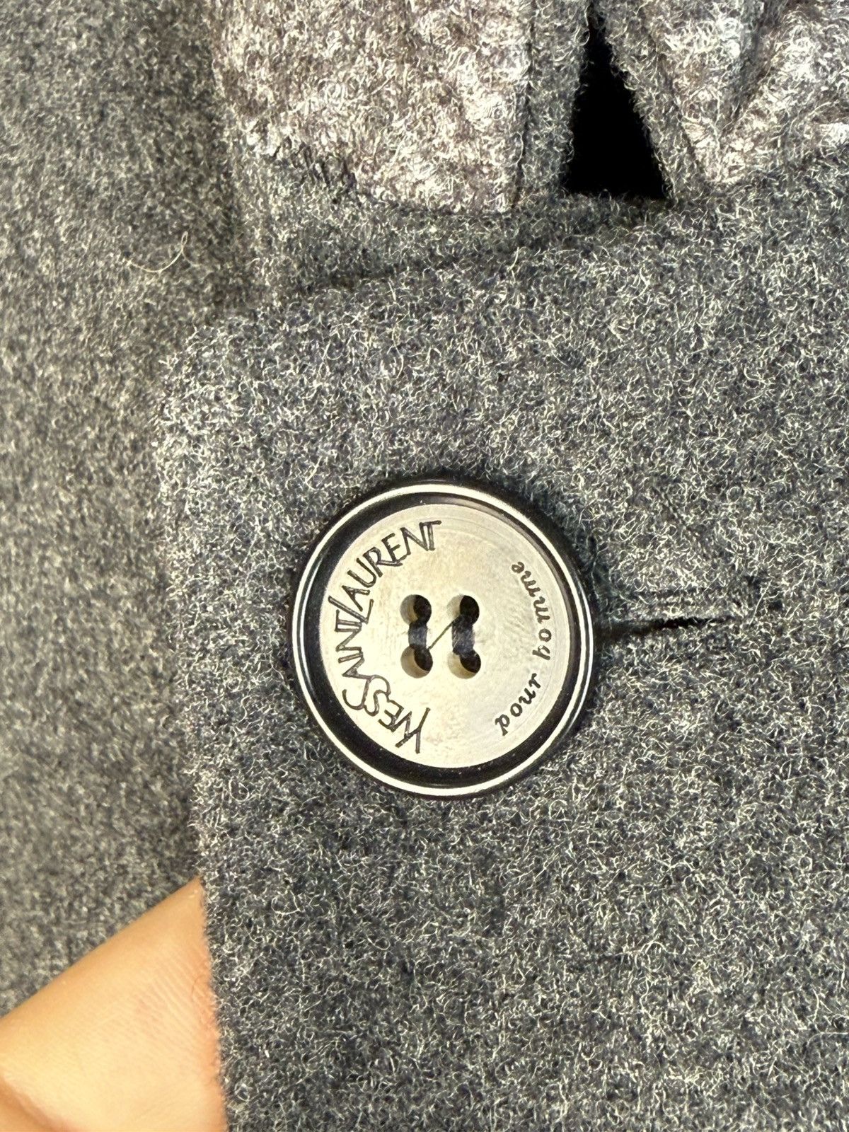 Yves Saint Laurent Grey Wool YSL Coat Heavy Soft Long Size US XL / EU 56 / 4 - 4 Thumbnail