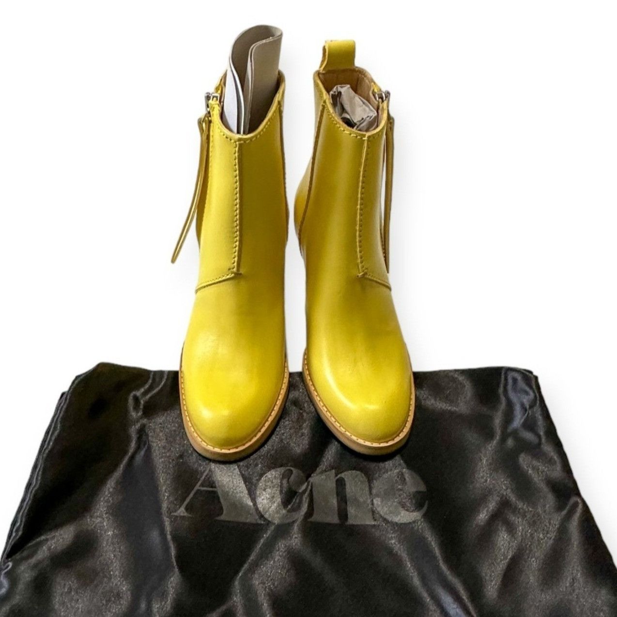 Acne Studios New in Box Acne Studios The Pistol Ankle Boots in Yellow Le Size US 7 / IT 37 - 2 Thumbnail