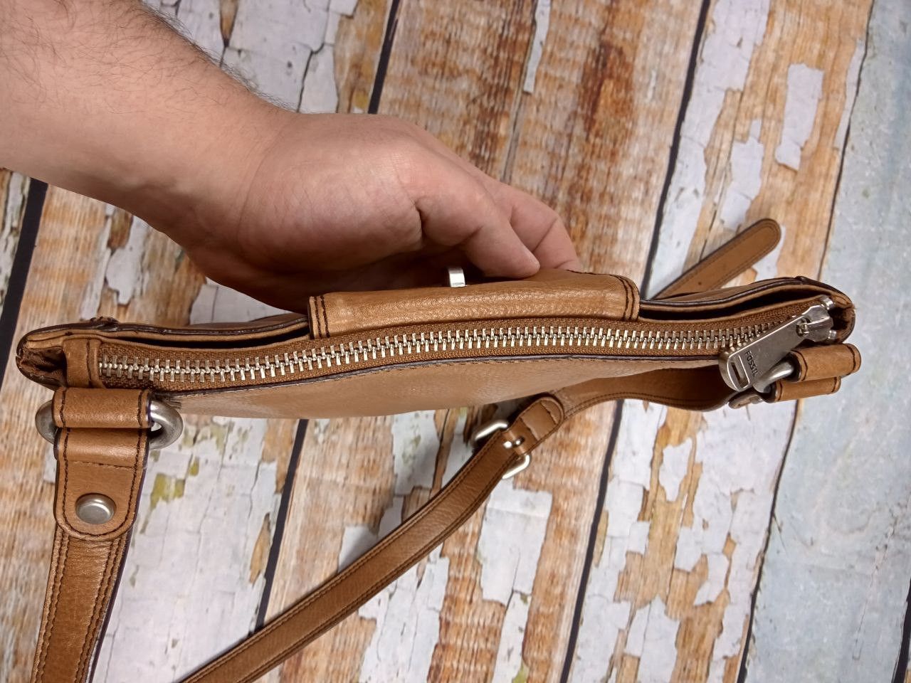 Fossil Fossil Leather Brown Women Bag Size ONE SIZE - 9 Thumbnail