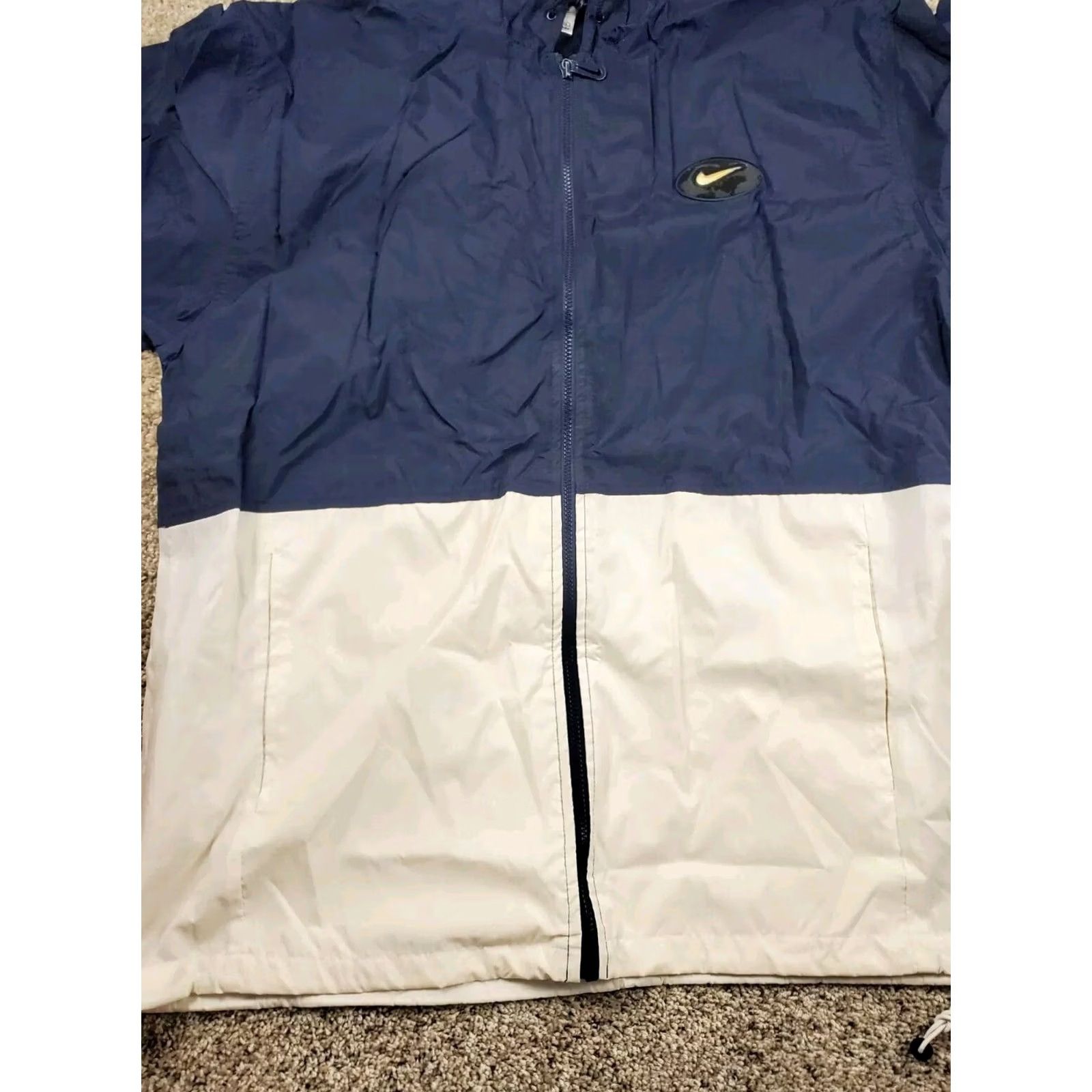 Nike VINTAGE Nike Windbreaker Jacket XL Mens Blue Full Zip Hooded 90s Oversized Size US XL / EU 56 / 4 - 4 Thumbnail