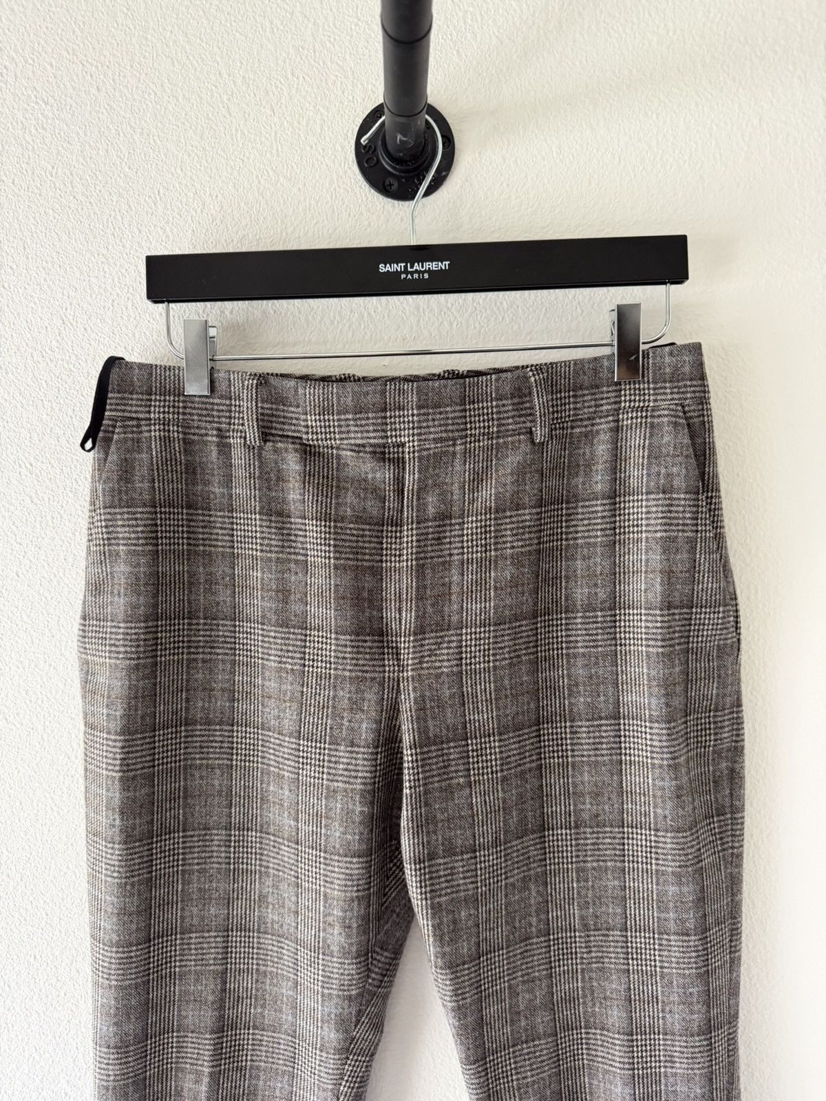 Celine Prince Of Wales Plaid Flared Wool Pants 48 Size US 32 / EU 48 - 2 Thumbnail