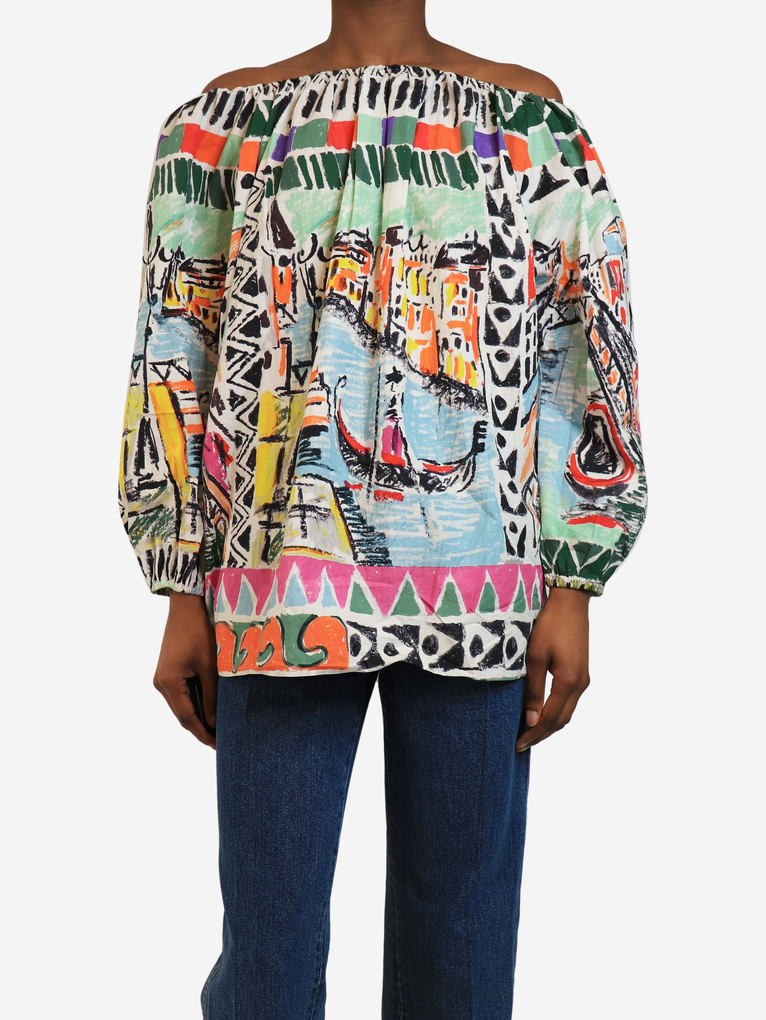 Prada Multicolour printed top - UK 6 Size XS / US 0-2 / IT 36-38 - 1 Thumbnail