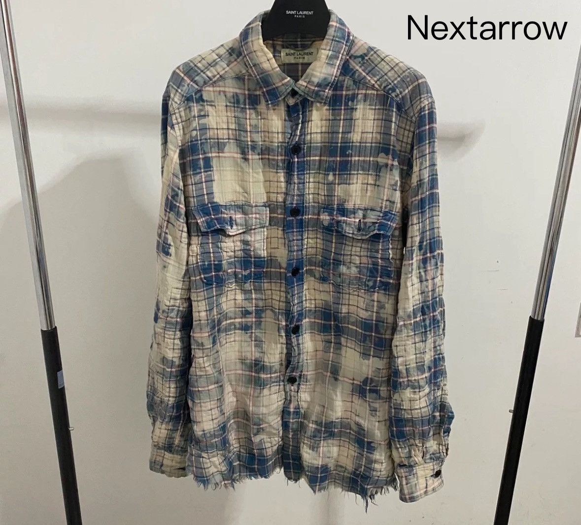 Saint Laurent Paris × Yves Saint Laurent Saint Laurent slp16SS Blue and White Shirt2412-Nextarrow Size US M / EU 48-50 / 2 - 1 Thumbnail