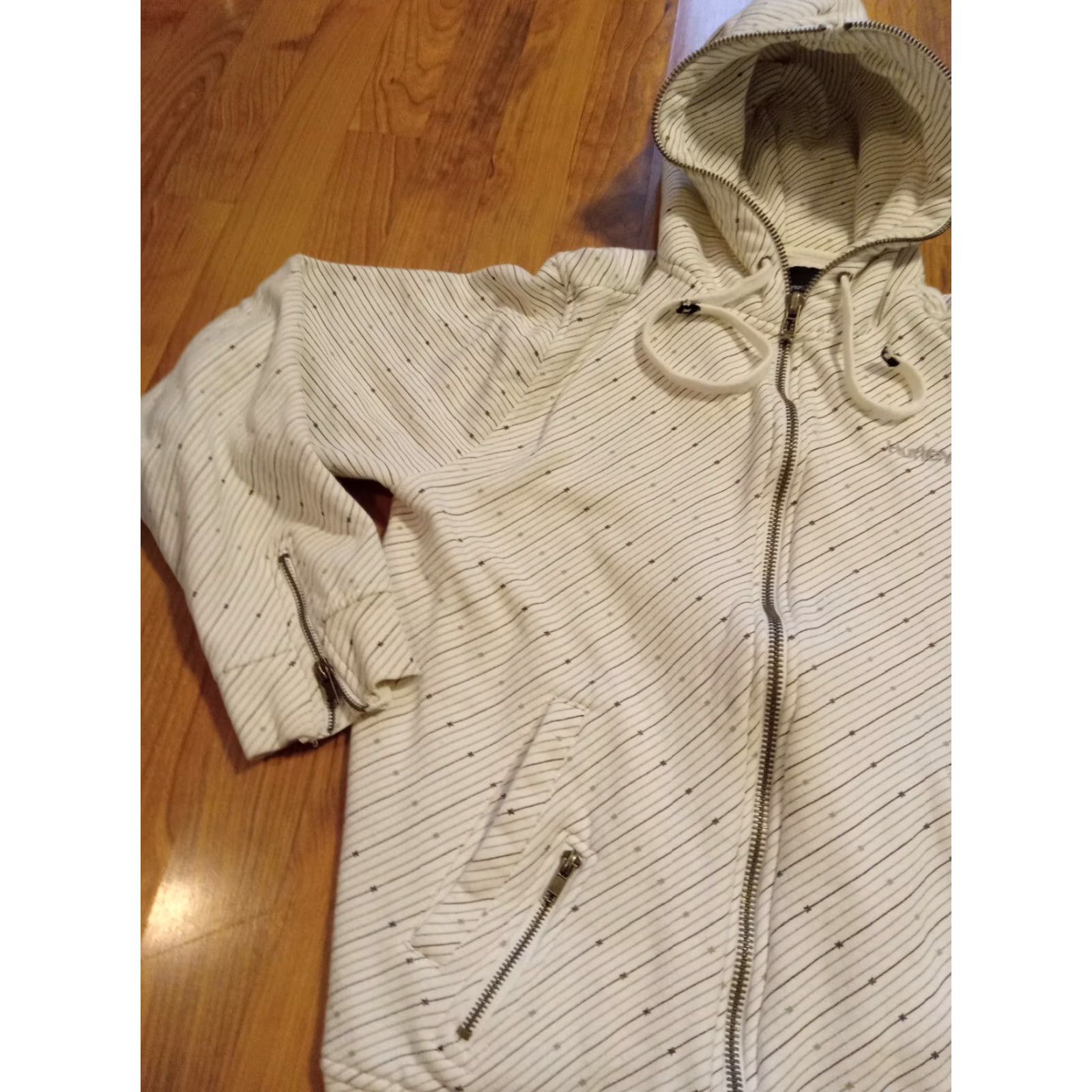 Hurley Hurley Hoodie Shirt Mens Regular M White Full Zip Zipper Hooded Pockets 42" Chest Outdoor Beach Walking Gym & Training Skater Vintage No Size US M / EU 48-50 / 2 - 6 Thumbnail