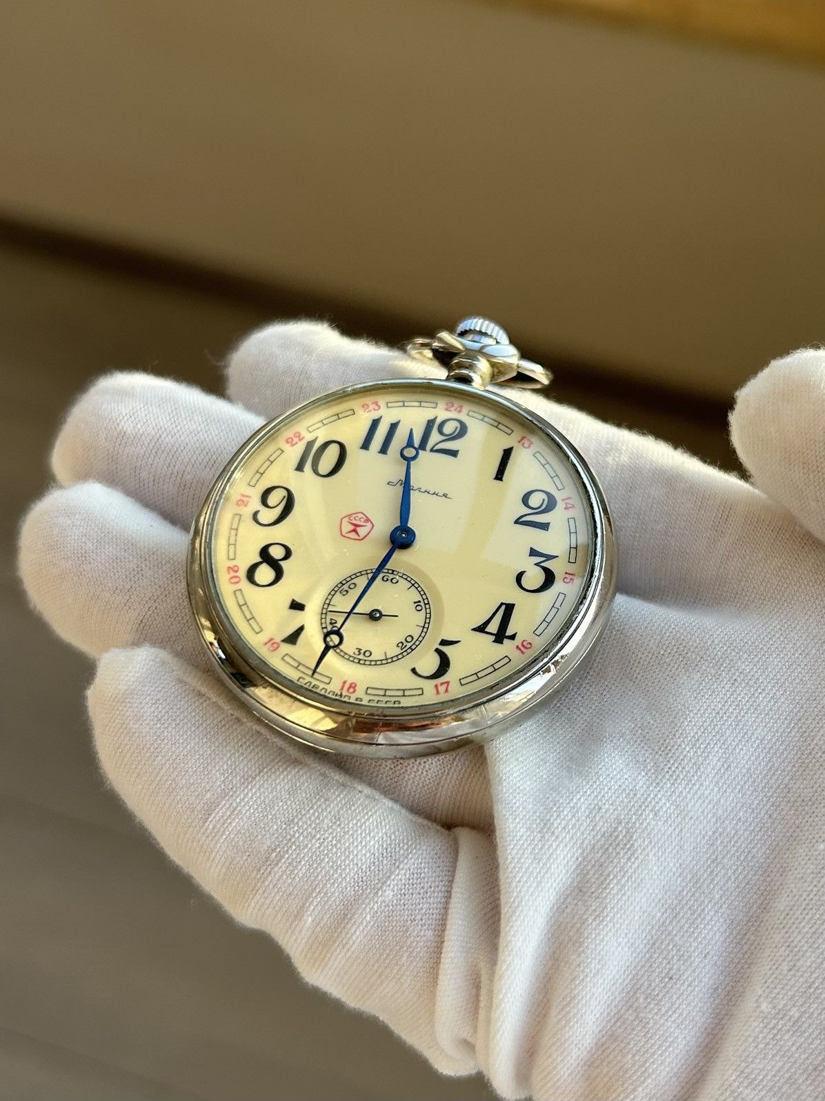 Vintage Vintage Watch Molnija USSR Soviet Pocket Watch 1970s Size ONE SIZE - 11 Thumbnail