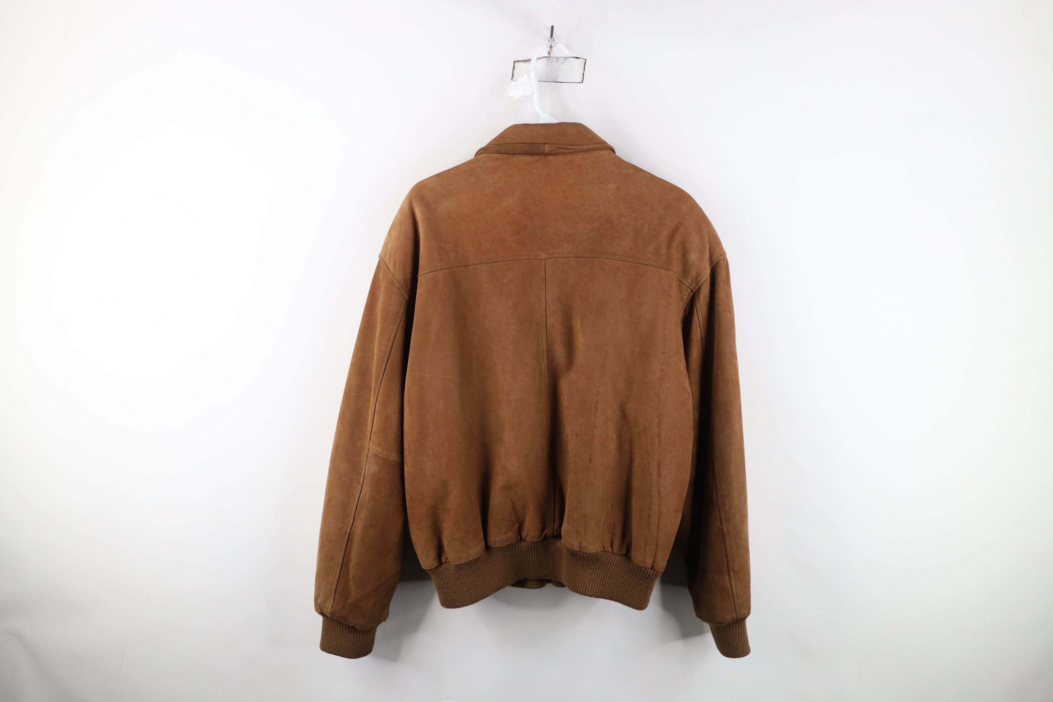 Vintage Vintage 90s Streetwear Suede Leather Flight Bomber Jacket Size US L / EU 52-54 / 3 - 15 Thumbnail