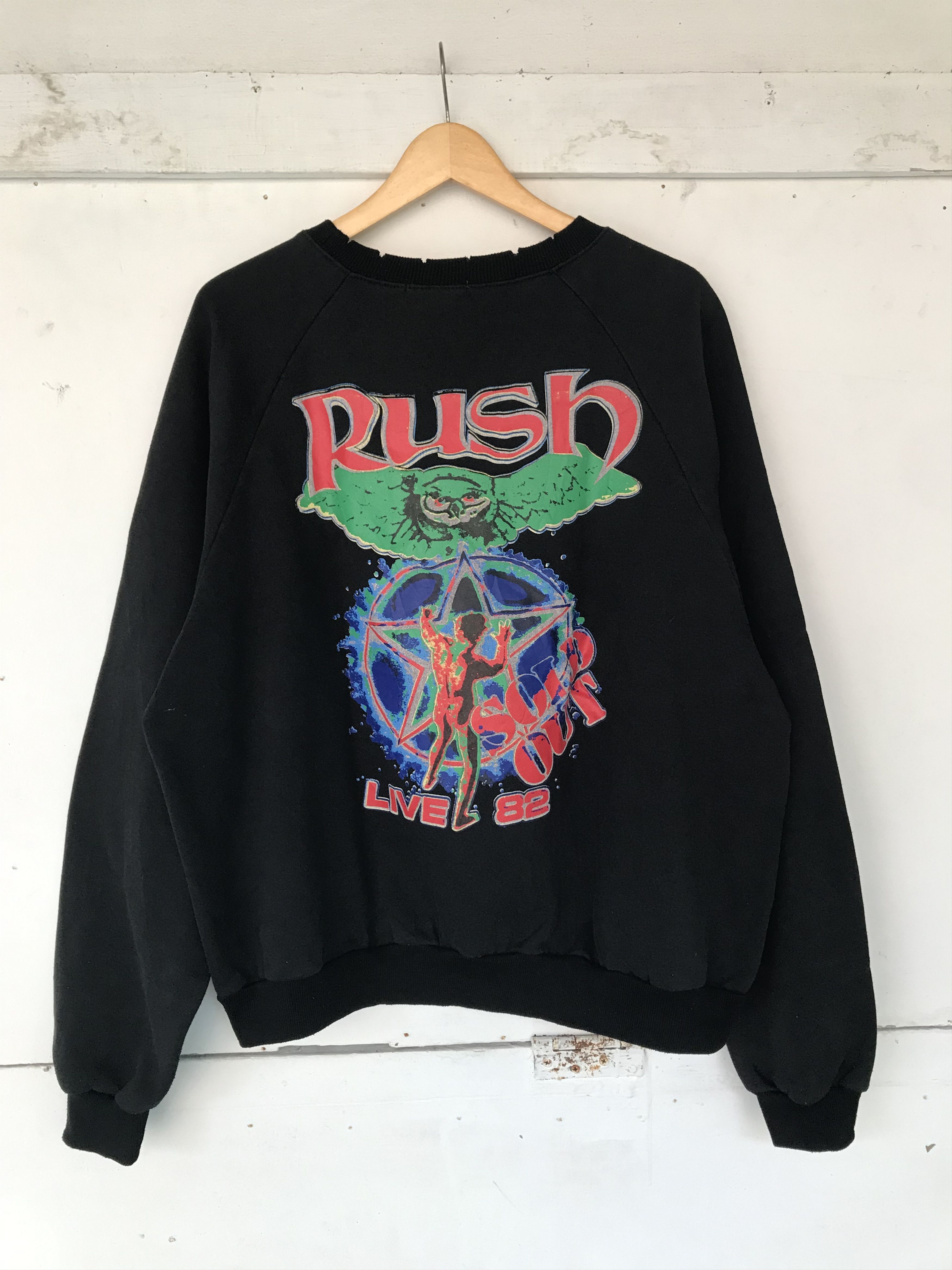 Band Tees × Vintage Vintage Band RUSH Tour 82 distressed sweatshirt Size US XL / EU 56 / 4 - 3 Thumbnail