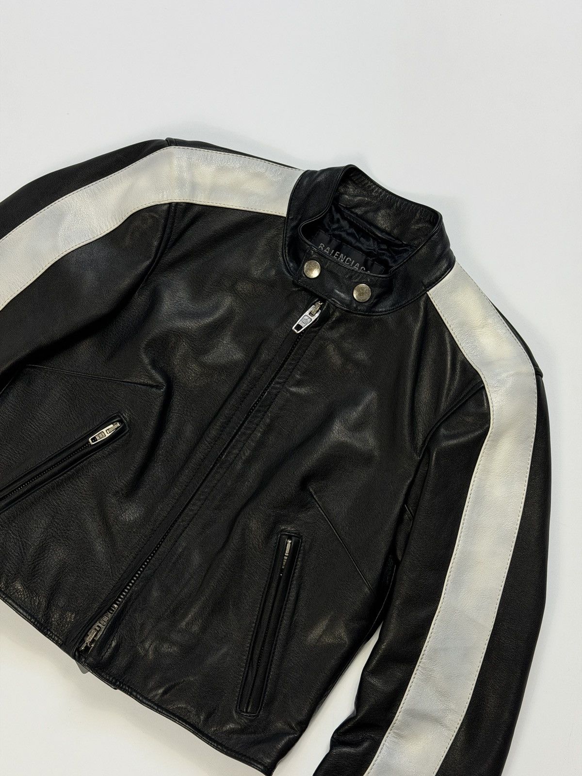 Balenciaga Balenciaga Shrunk Racer Jacket Black Leather Size XS / US 0-2 / IT 36-38 - 3 Thumbnail