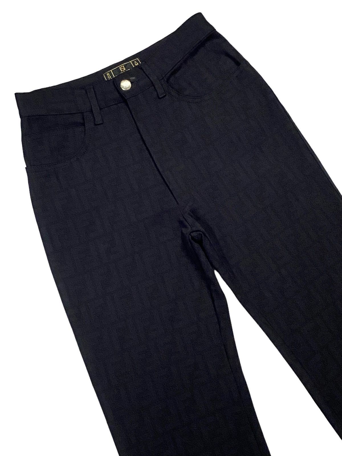 Fendi Vintage Fendi Zucca Monogram Stretch Black Pants Size 25" / US 0 / IT 36 - 16 Thumbnail
