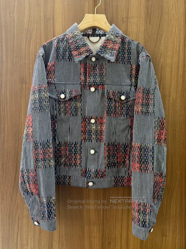 Louis Vuitton Louis Vuitton Striped denim jacket Size US L / EU 52-54 / 3 - 1 Thumbnail