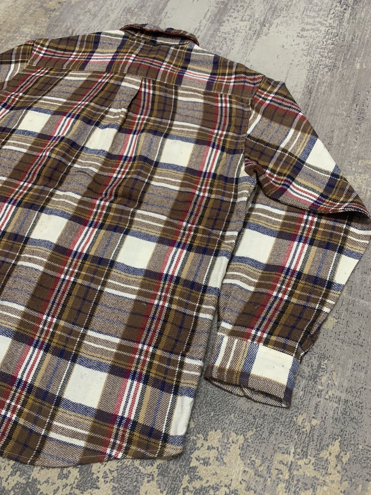 Japanese Brand RARE ARCHIVE BROWN TARTAN DOUBLE POCKET FLANNEL SHIRT Size US L / EU 52-54 / 3 - 9 Thumbnail