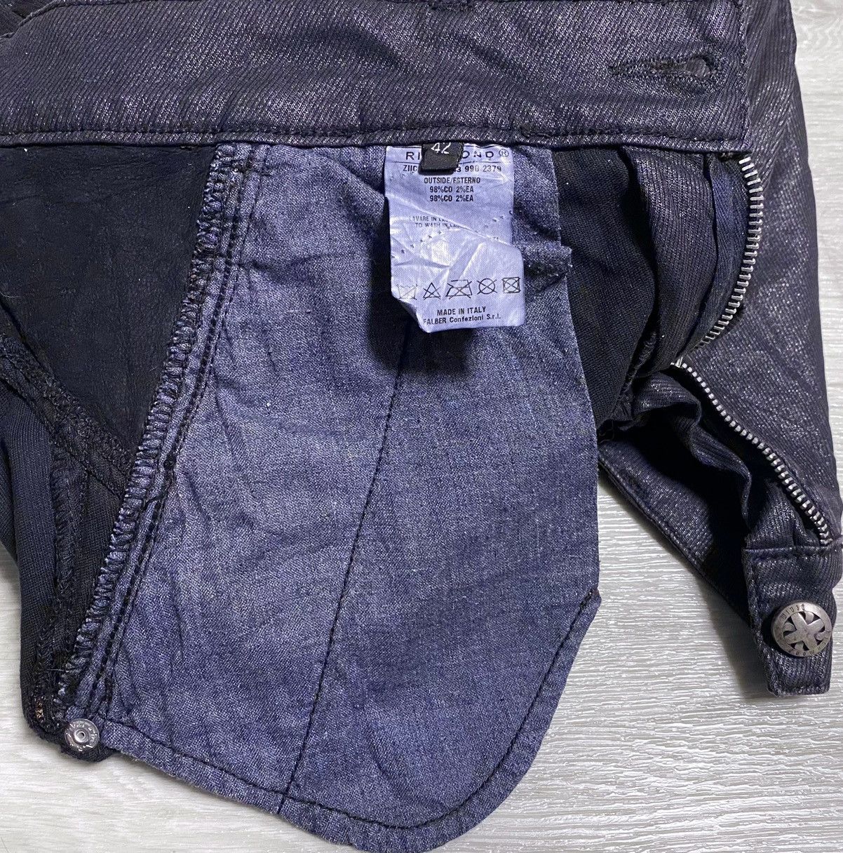 John Richmond Richmond Denim Graphite Multizip Biker Vintage Pants Trouser Size 28" / US 6 / IT 42 - 14 Thumbnail