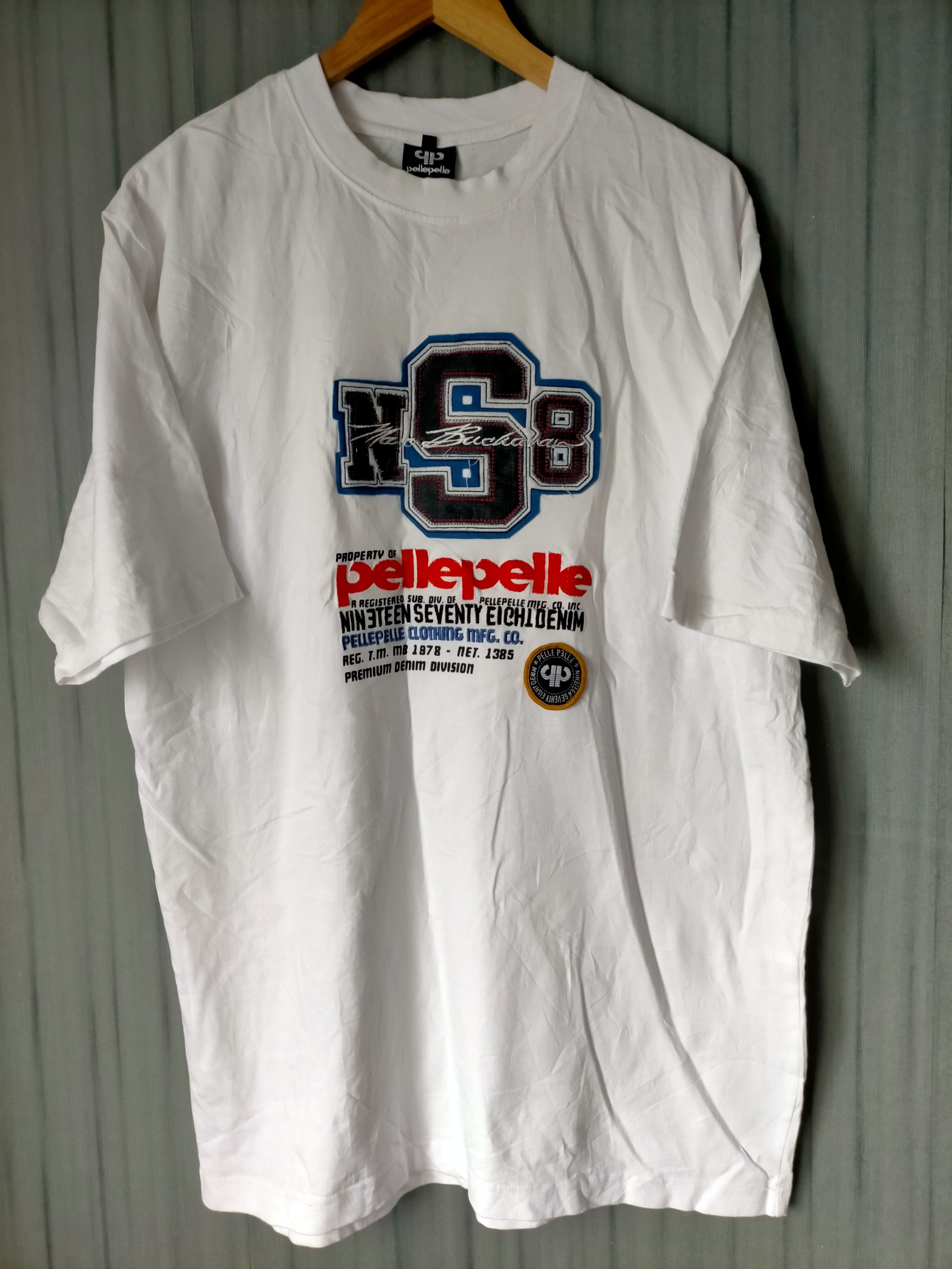 Pelle Pelle Pelle Pelle Embroidered Spell out White tee XL Size US XL / EU 56 / 4 - 1 Thumbnail
