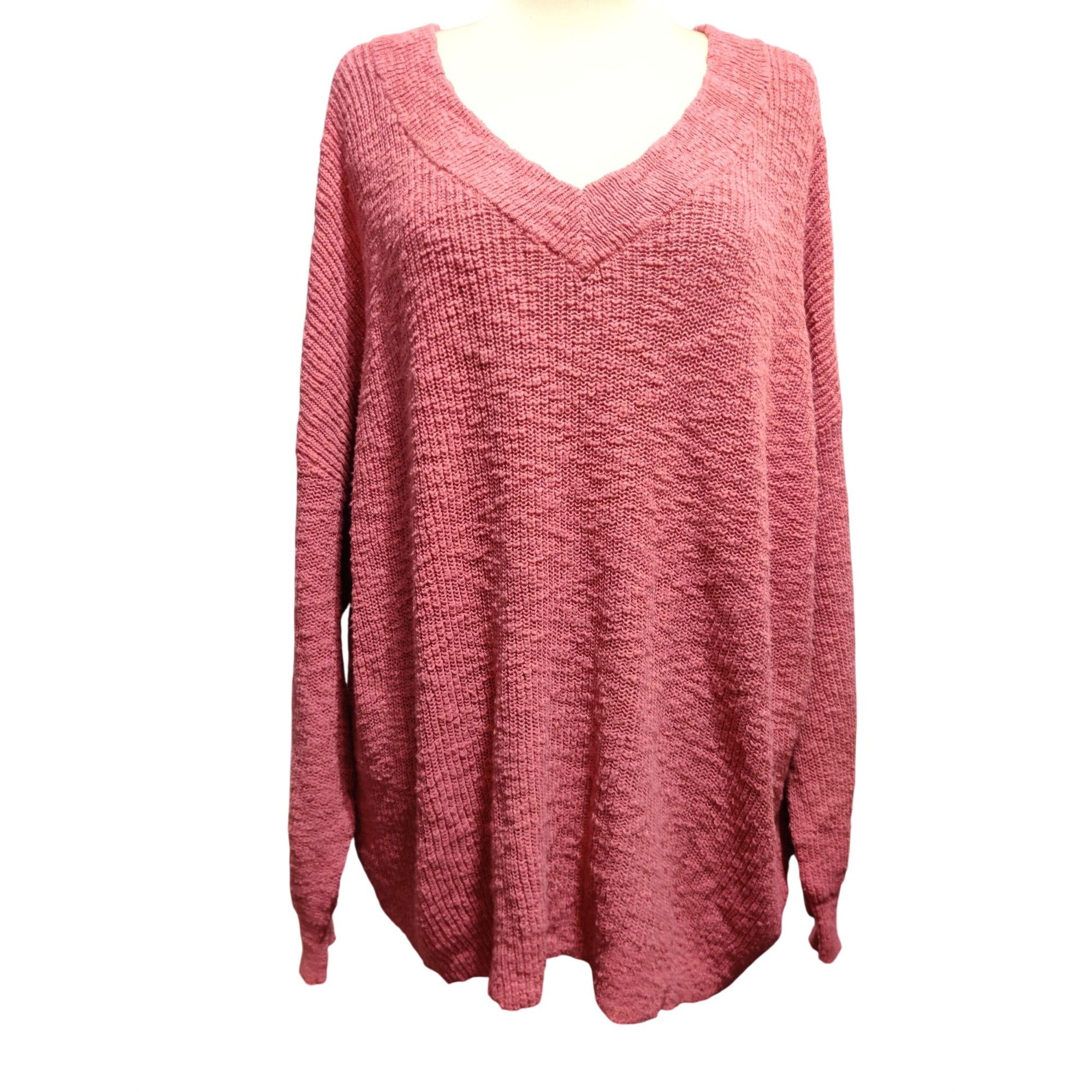 Sonoma SONOMA 3X Plus Size Pink Cotton Knit Sweater V Neck Lightwei Size 3XL / US 20-22 - 1 Thumbnail