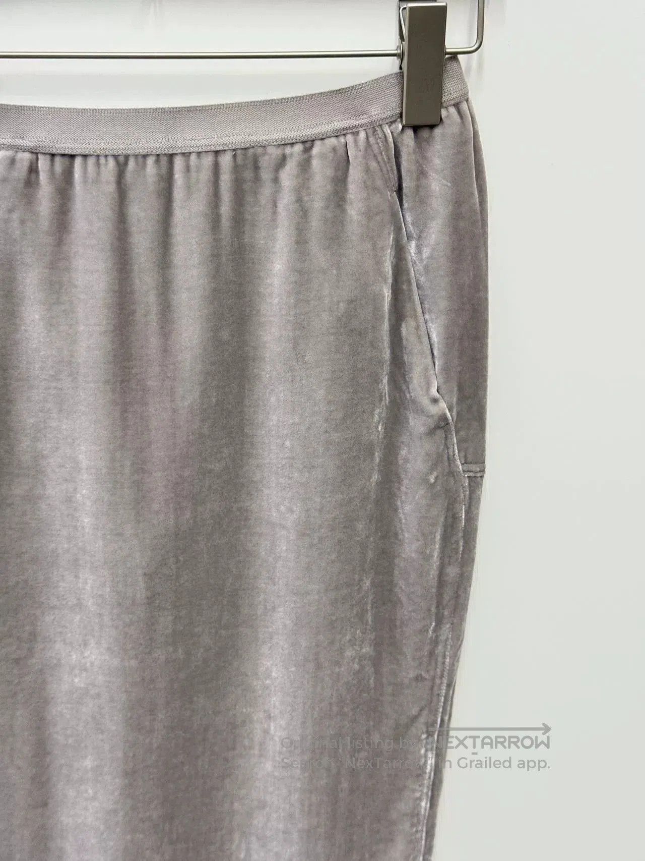Rick Owens Rick Owens Gray Velvet Midi Skirt. Size 39" - 3 Thumbnail