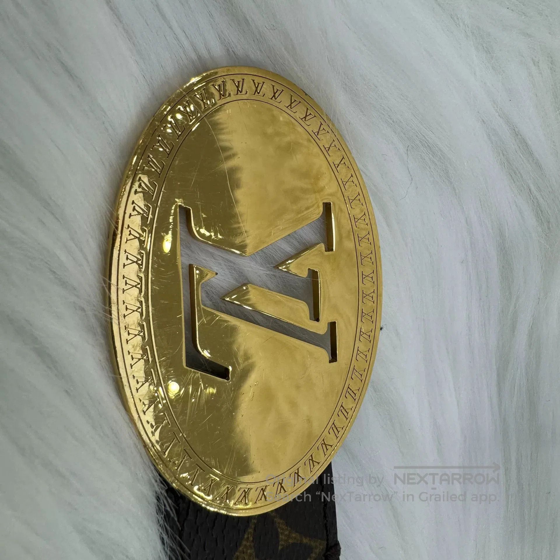 Louis Vuitton Louis Vuitton Monogram Gold Buckle Belt. Size ONE SIZE - 6 Thumbnail