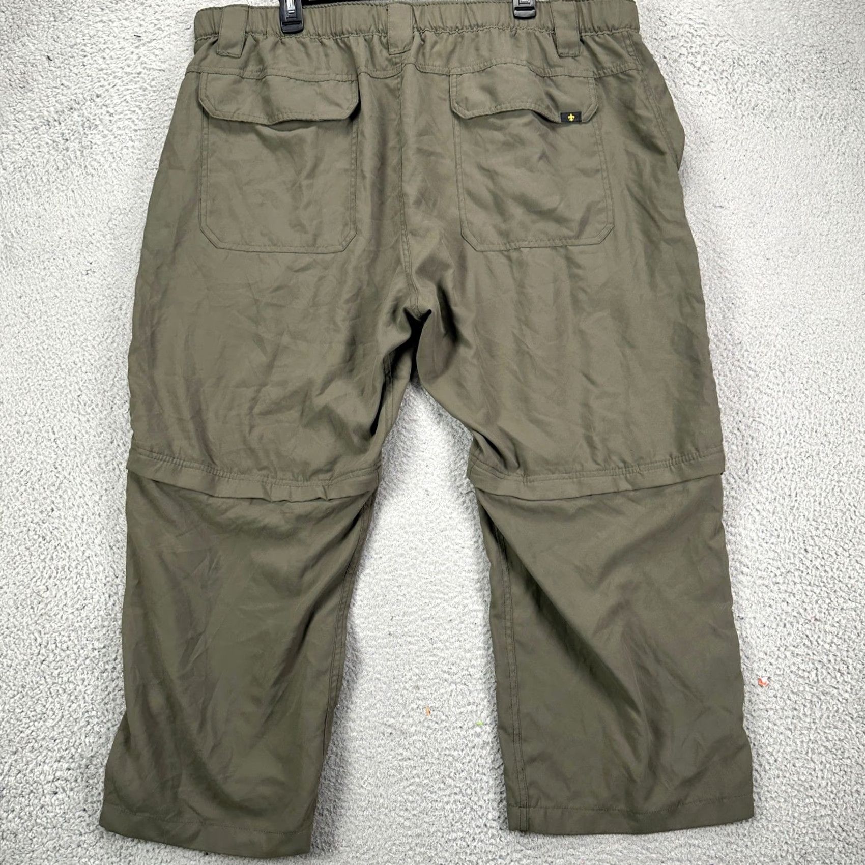 Vintage Boy Scouts Of America Pants Convertible Cargo Hiking Mens XL Olive Green Belted Size US 36 / EU 52 - 2 Thumbnail