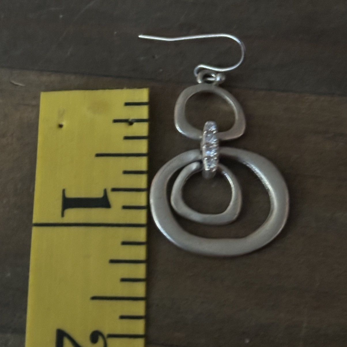 Other Brushed gold rhinestone accent dangle circle earrings Size ONE SIZE - 3 Thumbnail