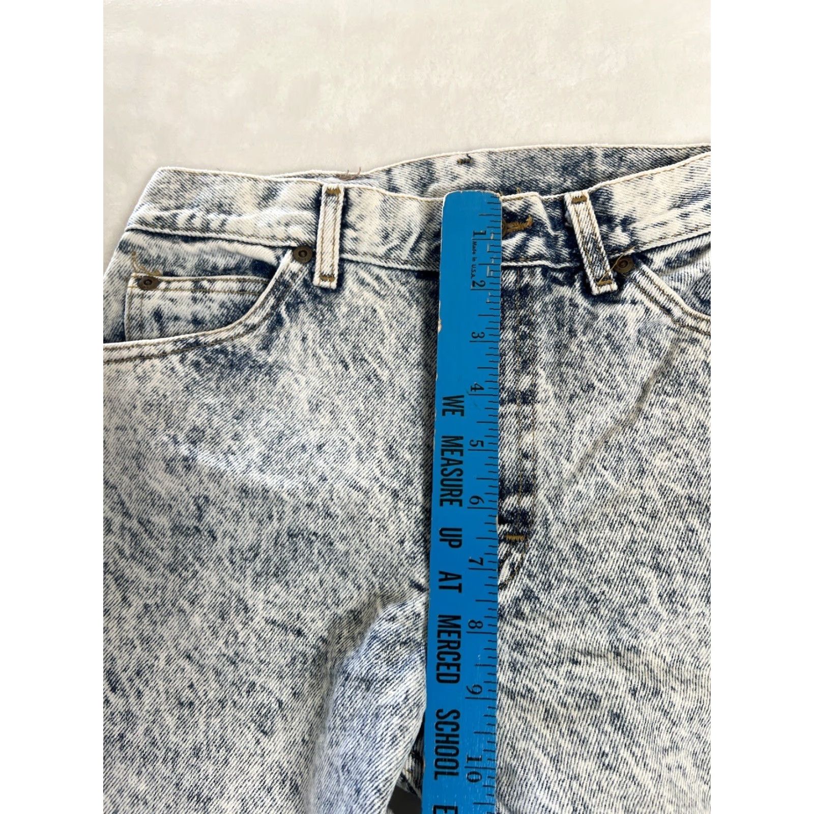 Lee VINTAGE Lee Jeans Denim Acid Wash Blue 26x30 USA 80s Regular Tapered Mens Size US 26 / EU 42 - 5 Thumbnail
