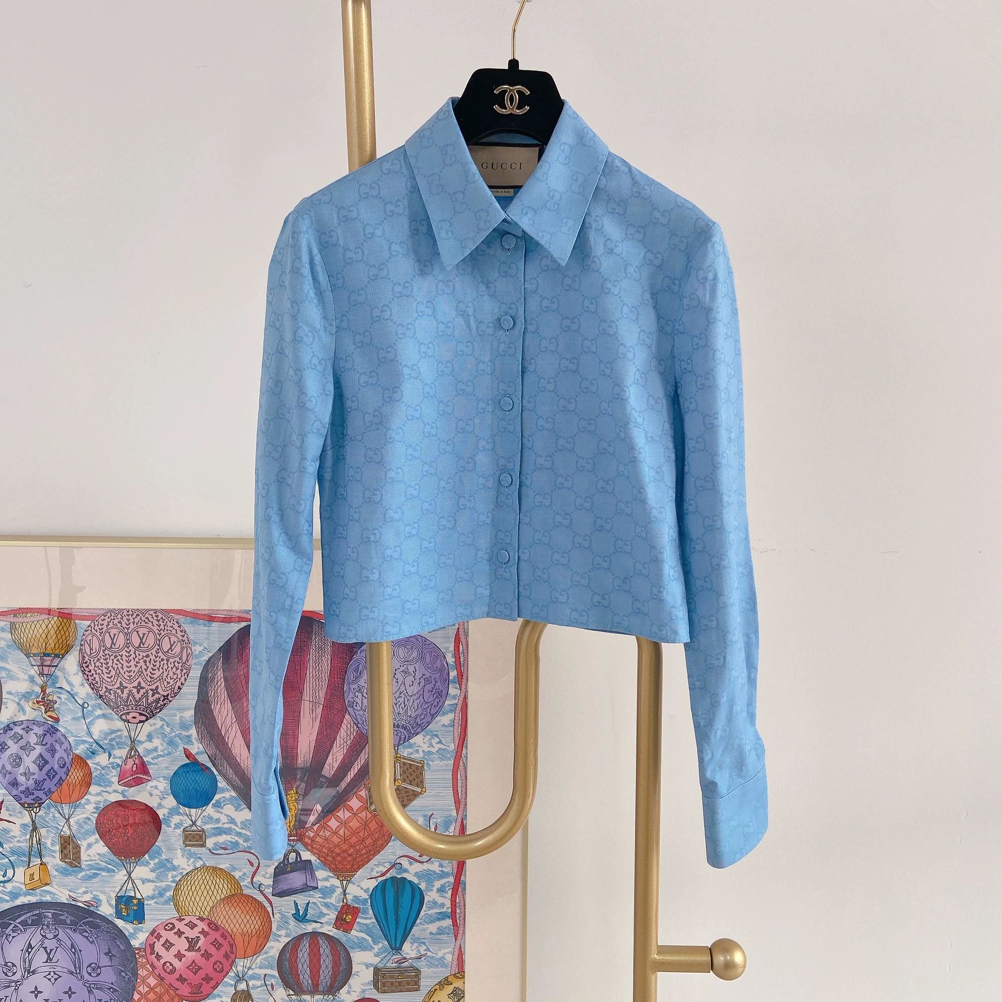 Gucci Gucci GG Monogram Blue Short Shirt Size 36 Size XS / US 0-2 / IT 36-38 - 1 Thumbnail