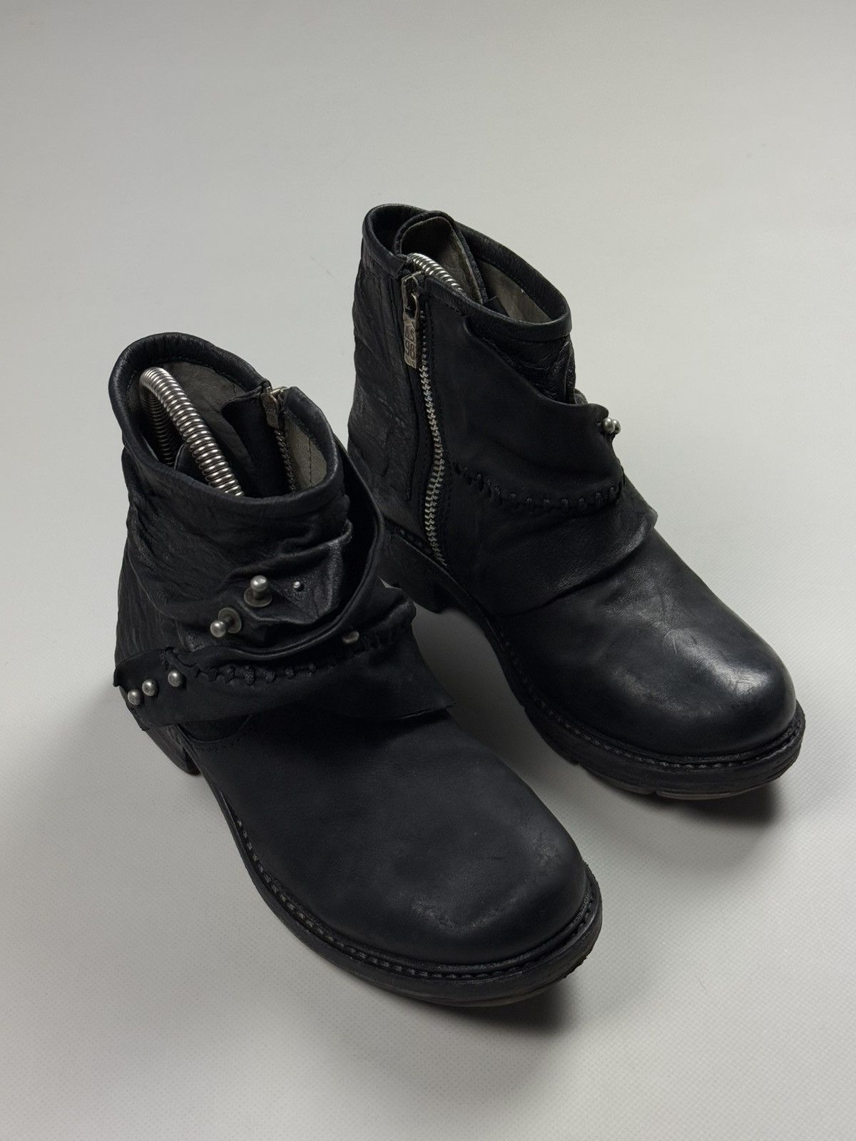 98 Airstep Avant-Garde Combat Leather Boots Shoes - Main Image