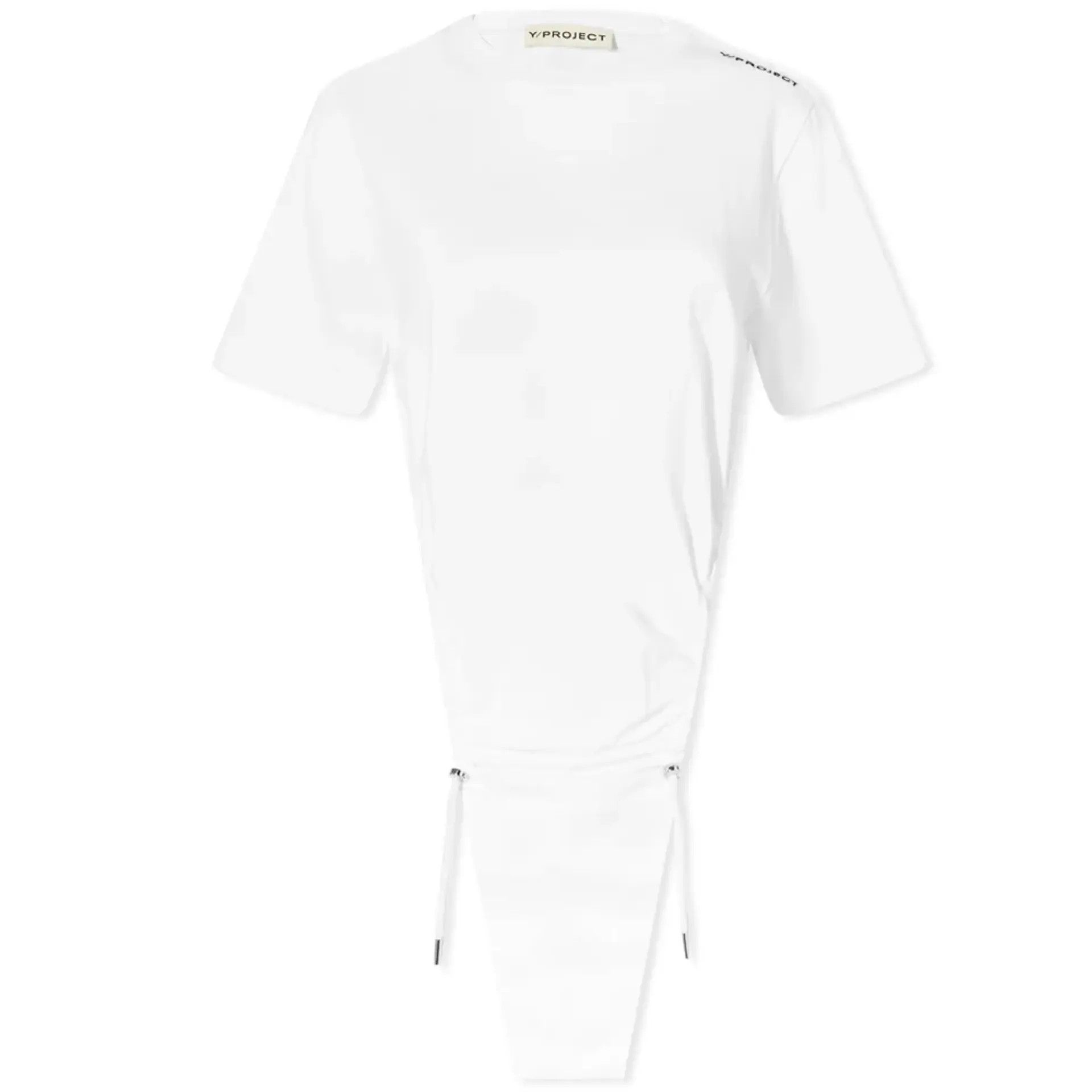 image of Yproject O1Mle0524 Classic Ruched Body T-Shirt In White, Women's (Size 26)