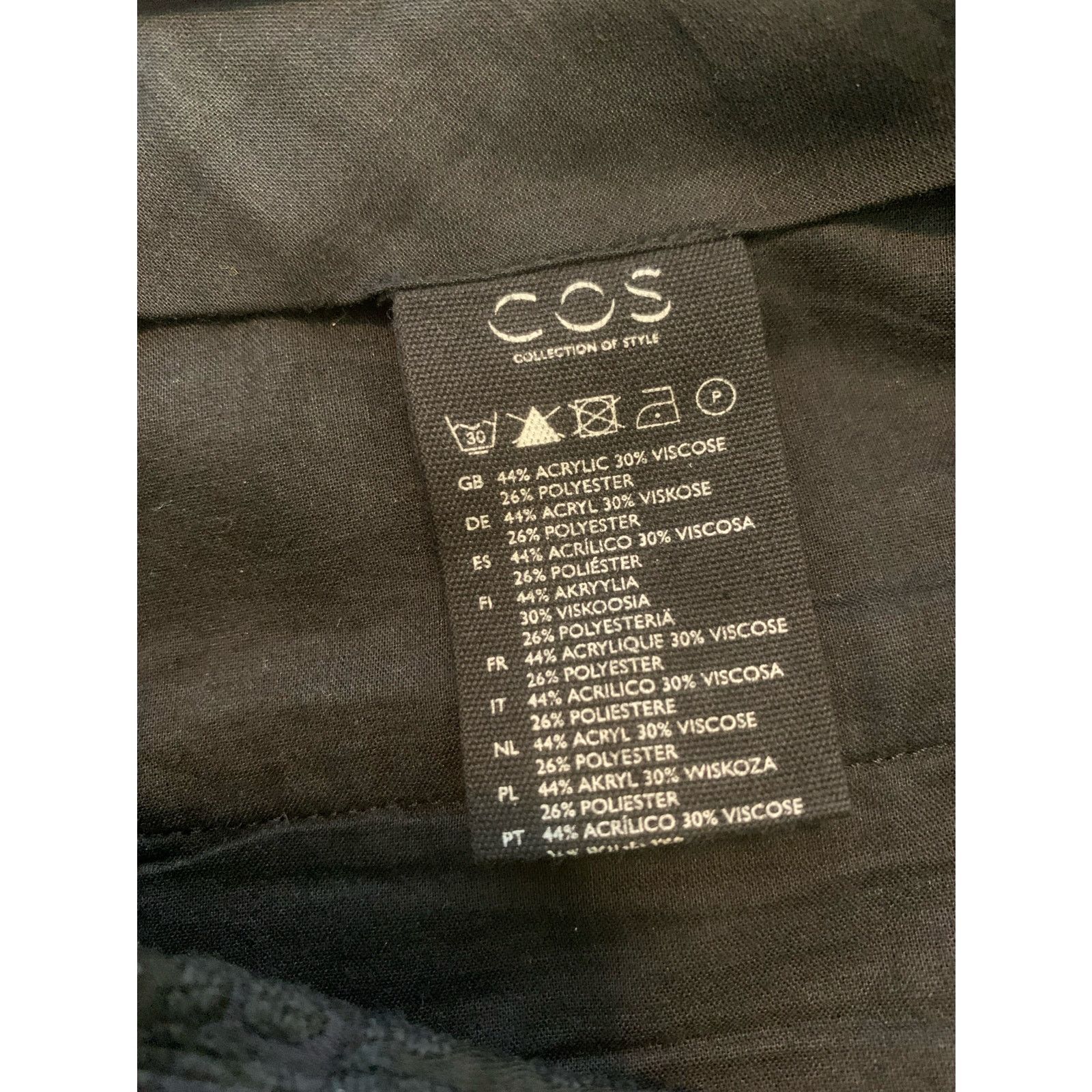 Cos COS black textured straight leg dress pants size EU 36 US 6 Size 28" / US 6 / IT 42 - 3 Thumbnail