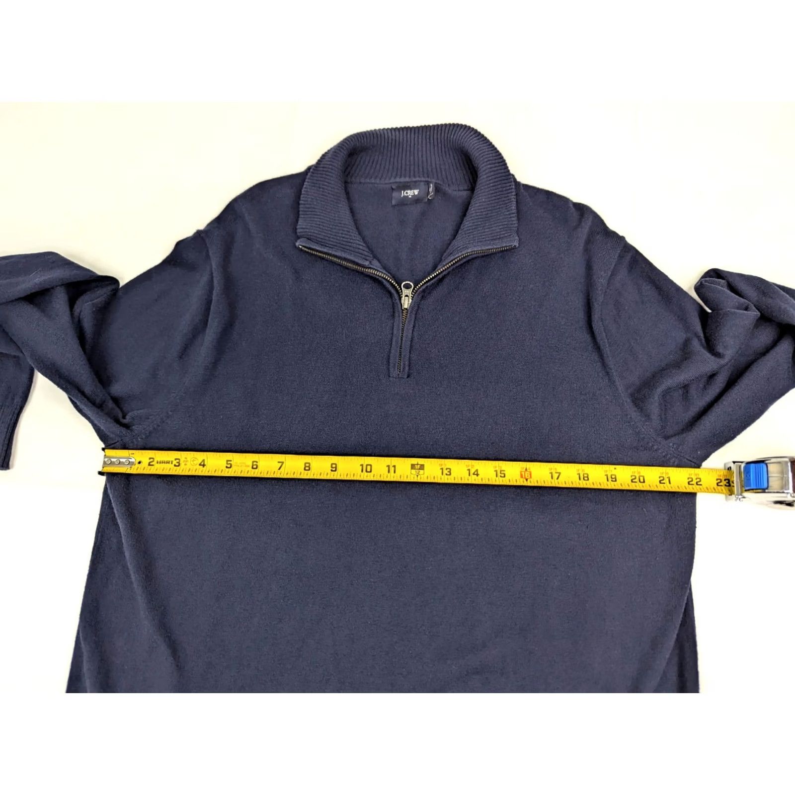 J.Crew J.CREW Harbor Cotton Merino Wool 1/4 Zip Pullover Sweater Men XL Navy Blue Size US XL / EU 56 / 4 - 6 Thumbnail