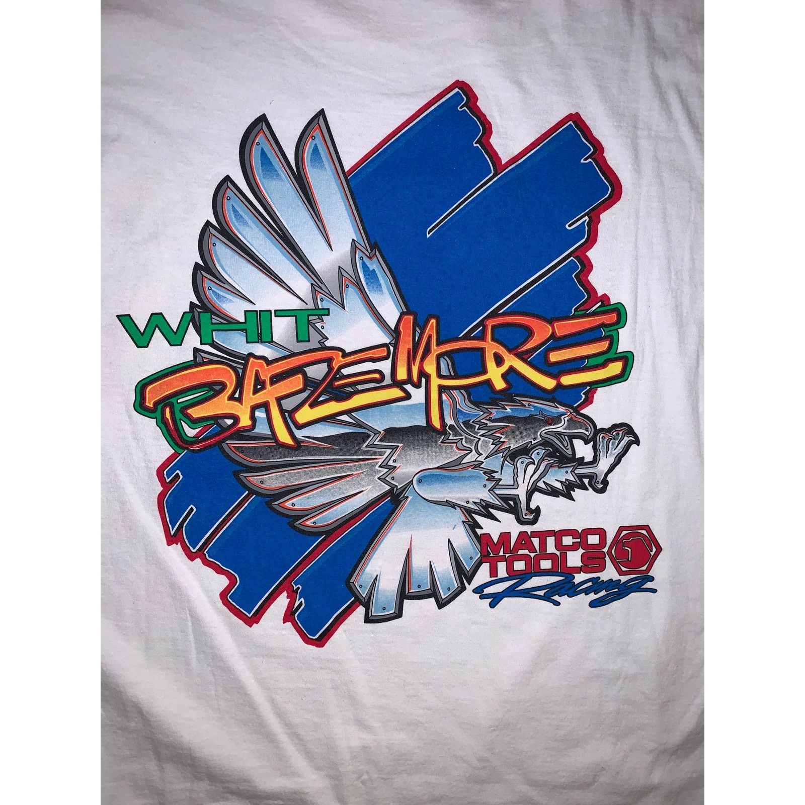 Other × Vintage 2001 Whit Bazemore Matco Iron Eagle T Shirt XL Signed NHRA Size US XL / EU 56 / 4 - 2 Thumbnail