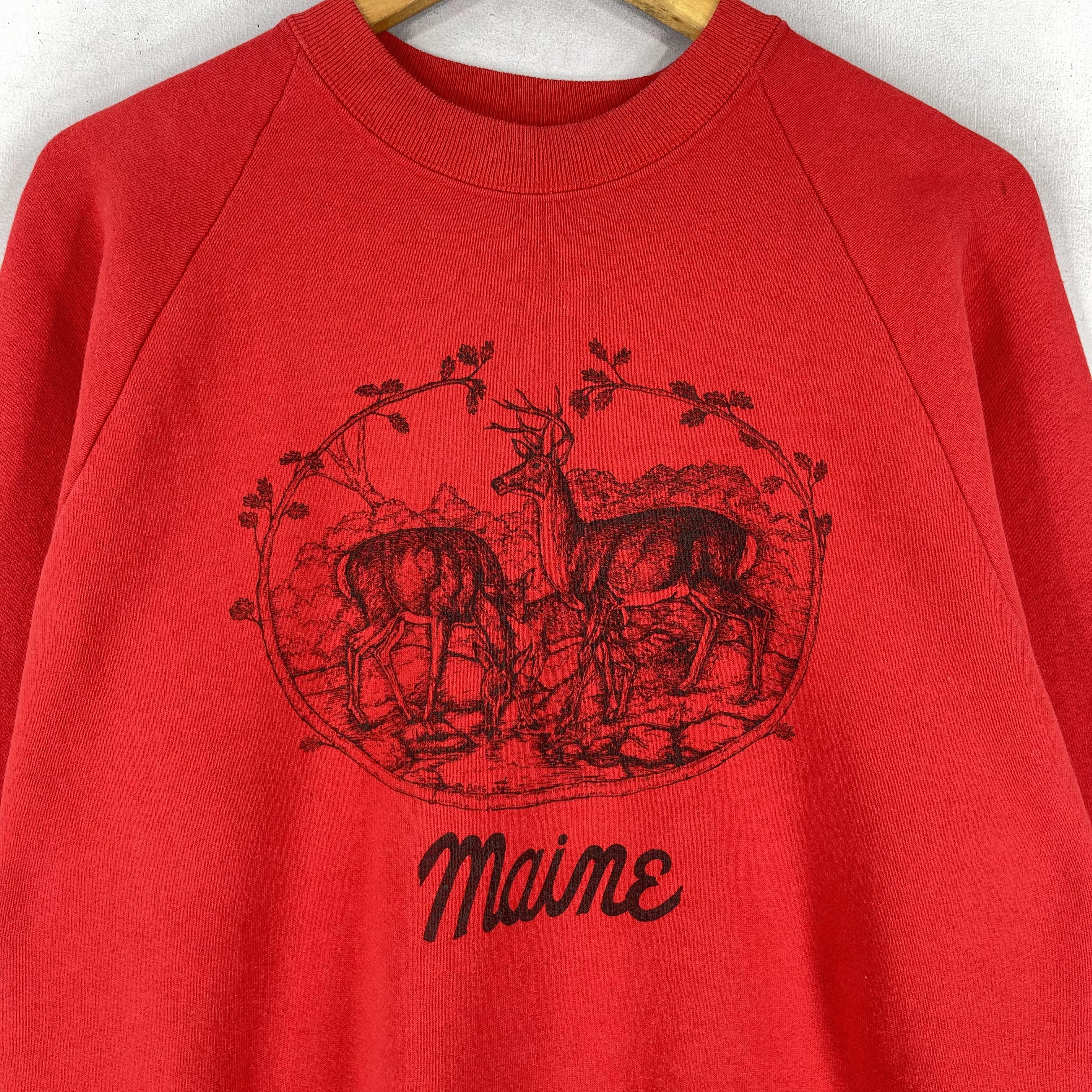 Vintage Vintage 90s MAINE National Park Habitat Printed Sweatshirt Size US M / EU 48-50 / 2 - 2 Thumbnail