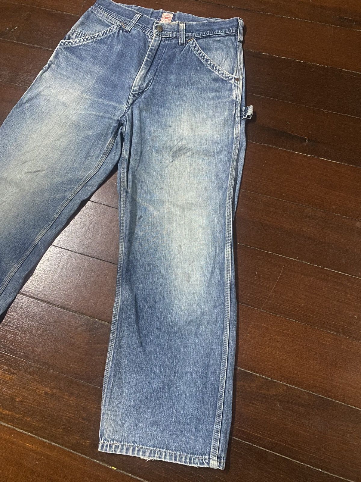 Japanese Brand Vintage Edwin 101 Carpenter Jeans Workers Pants mud wash Size US 31 - 4 Thumbnail