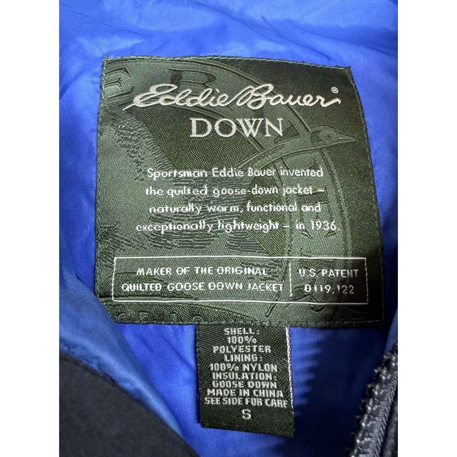 Eddie Bauer Eddie Bauer Bomber Jacket Mens Small Black Goose Down Quilted Full Zip Coat Regular Fit Nylon Lining Down Insulation 90s Theme Size US S / EU 44-46 / 1 - 2 Thumbnail