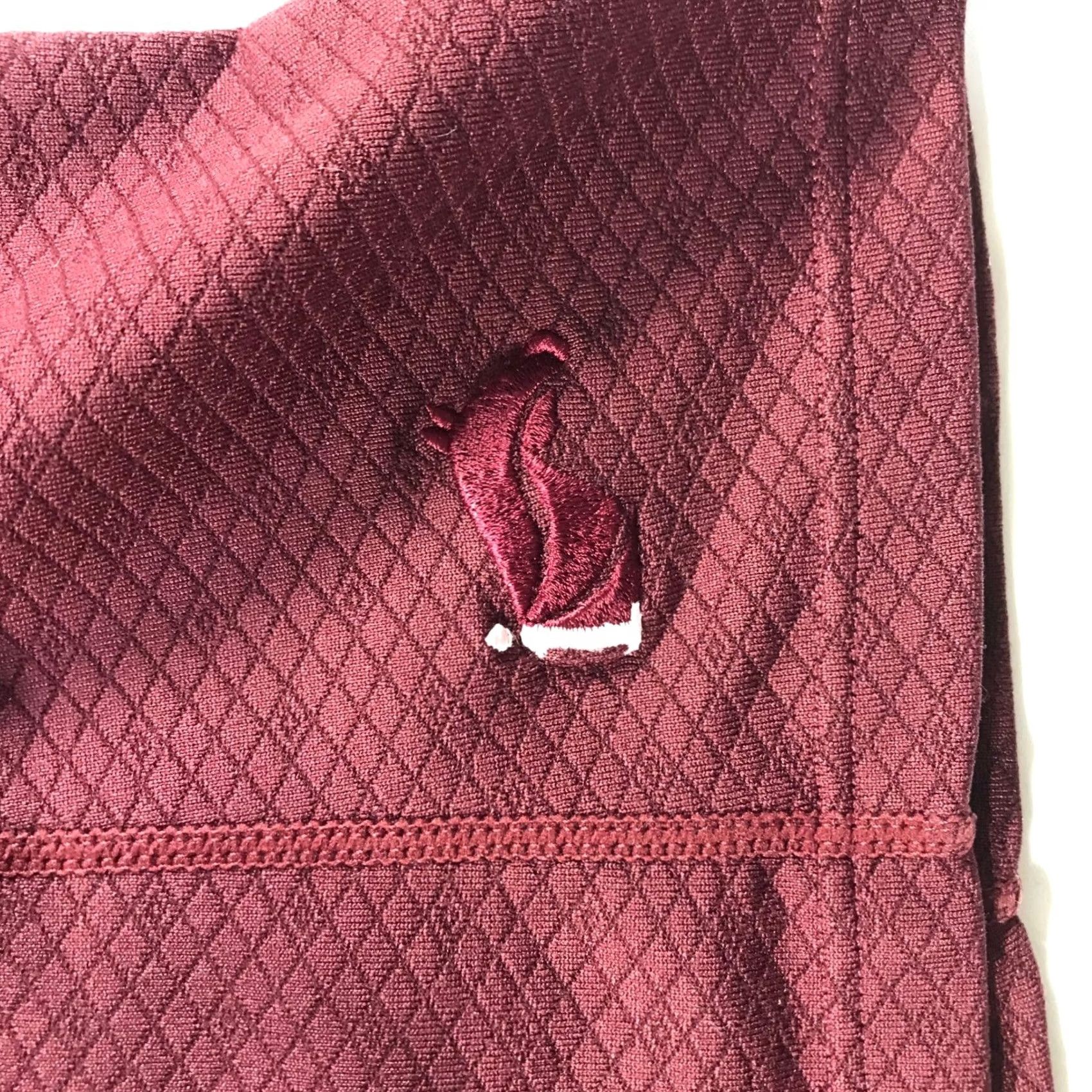 Vintage Irideon Riding Wear Womens Medium Burgundy Diamond Texture Quarter Zip Pullover Size M / US 6-8 / IT 42-44 - 6 Thumbnail