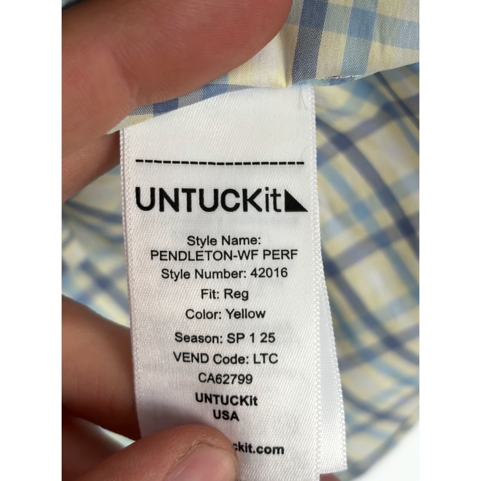 UNTUCKit UNTUCKit Shirt Mens Long Sleeve Button Front Lightweight Work Casual XL Plaid Blue, Button-Up, Collared, Cotton Blend, Regular Fit, Leave as is Size US XL / EU 56 / 4 - 5 Thumbnail