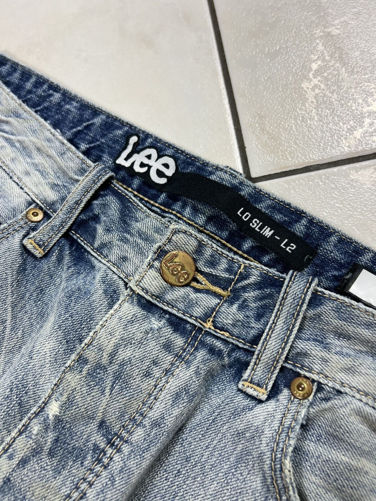 Lee Vintage Lee Slim-L2 dirty mud washed distressed denim jeans Size US 31 - 10 Thumbnail