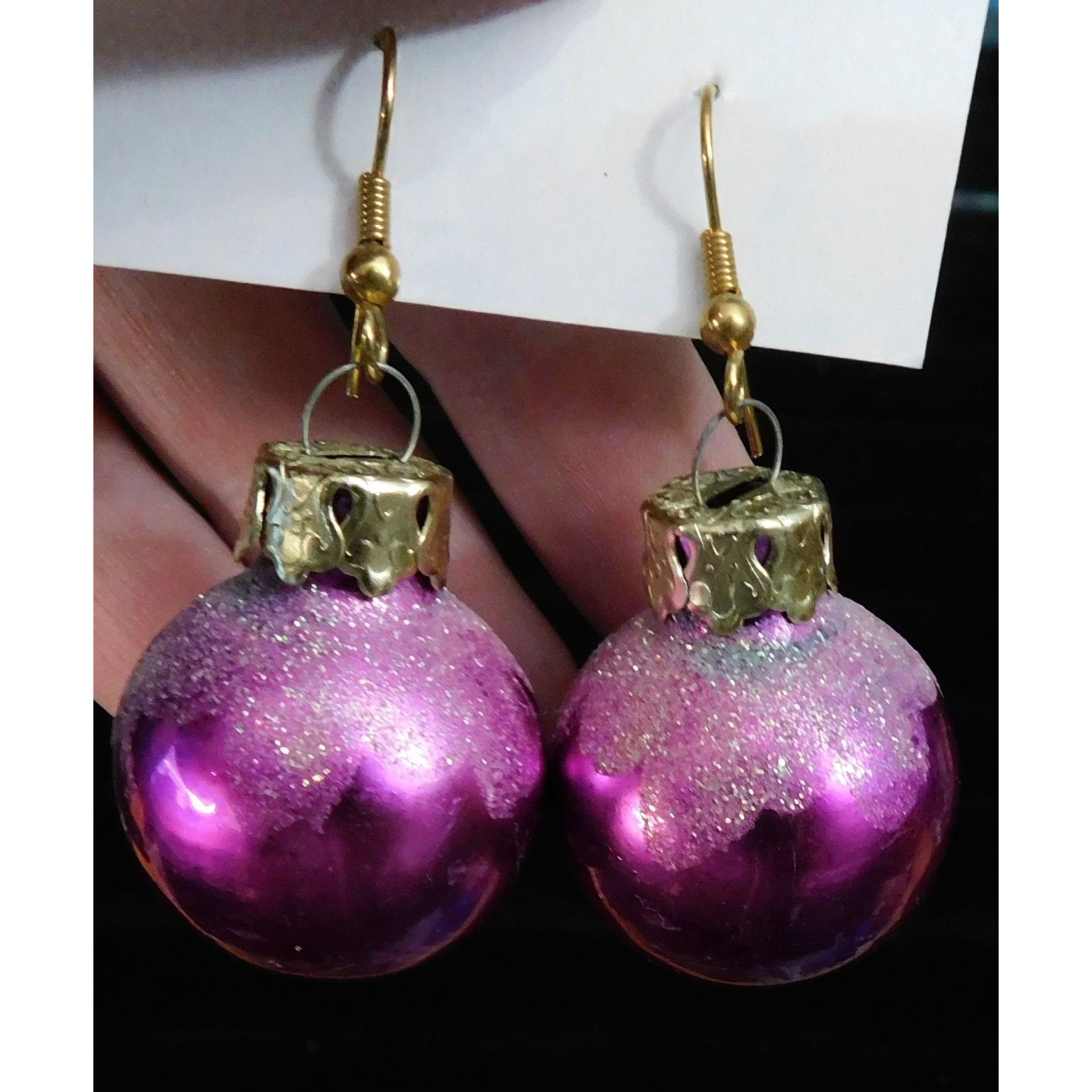 Other Snowy Purple Holiday Ornament Drop Earrings Size ONE SIZE - 1 Thumbnail