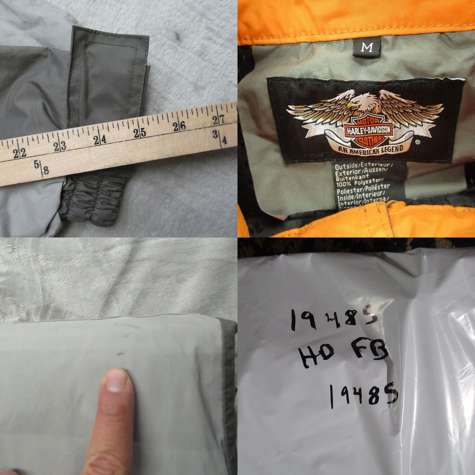 Harley Davidson Harley Davidson Jacket Men M Gray Full Zip Motorcycle Wind Rain Riding Pack Size US M / EU 48-50 / 2 - 10 Thumbnail