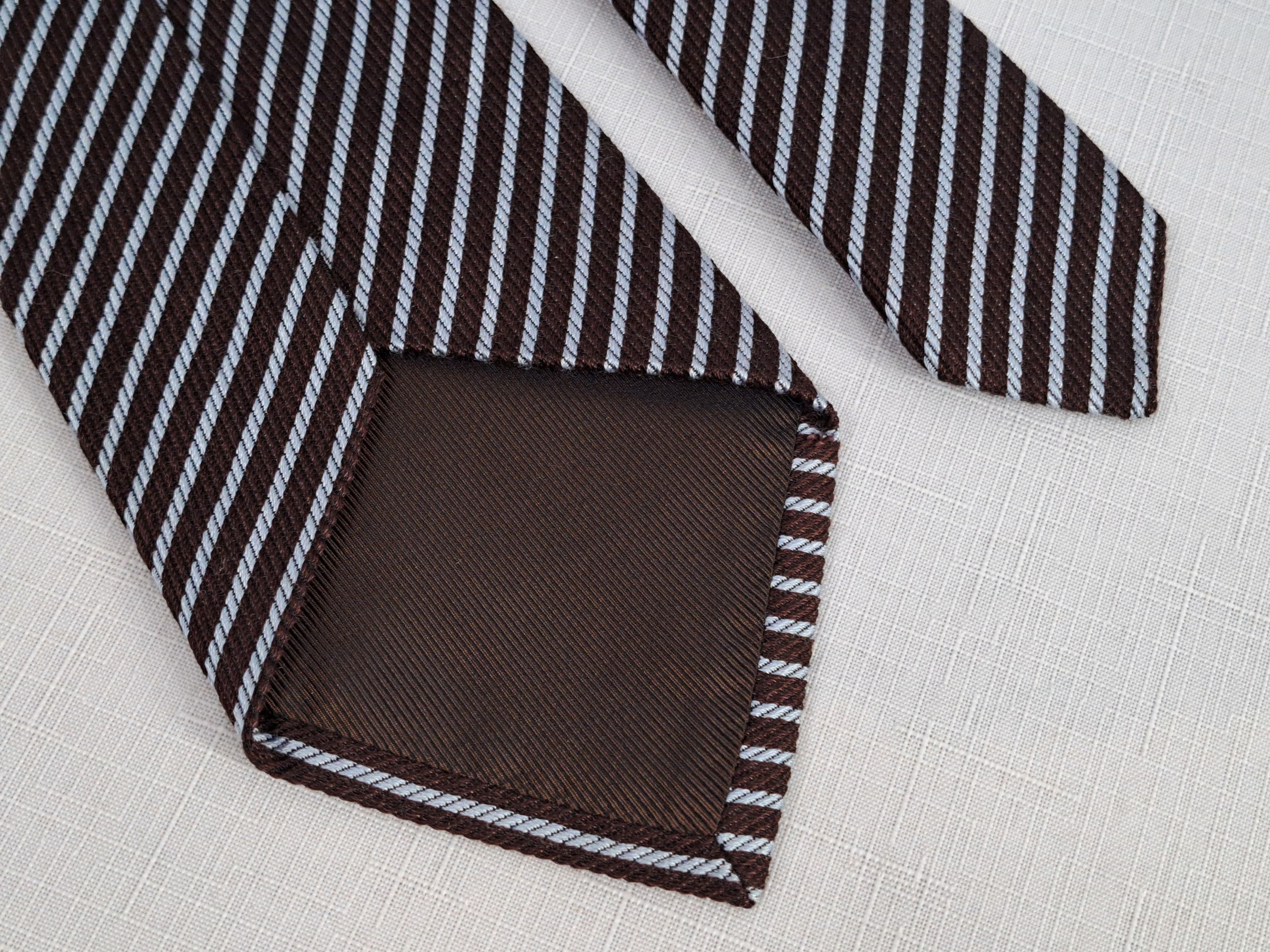 Luigi Borrelli Luigi Borelli Napoli silk/cashmere striped tie. Size ONE SIZE - 7 Thumbnail