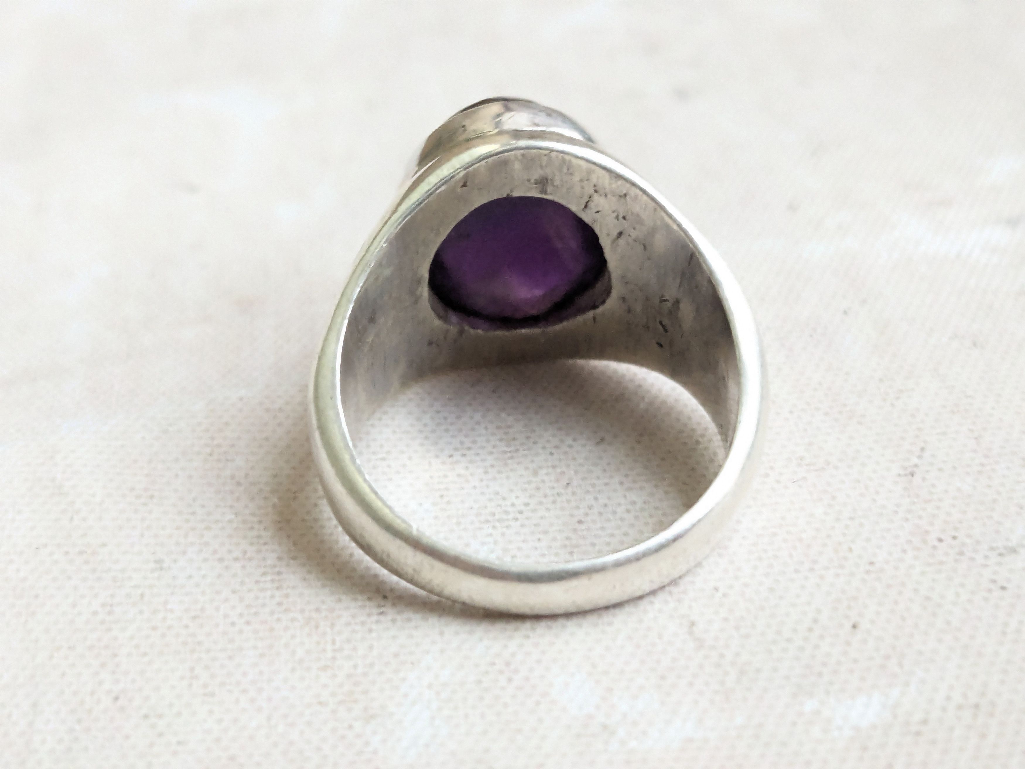 Sterling Silver Silpada Sterling Silver Ring Purple Amethyst 9.75 Oval Size ONE SIZE - 8 Thumbnail