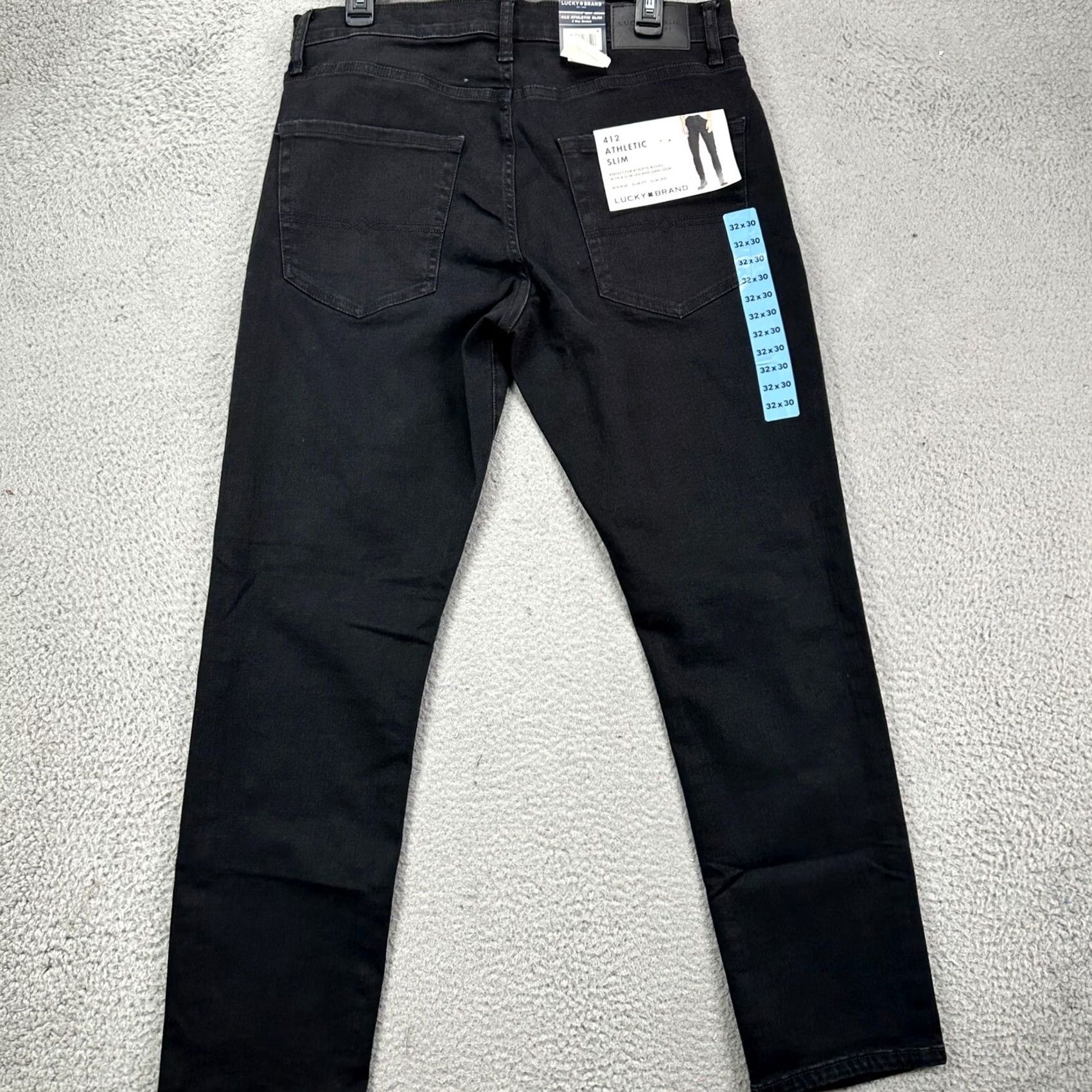 Lucky Brand Lucky Brand 412 Men Slim Fit Jeans 32X30 Black Denim Athletic Pocket 5 Pocket Stretch NEW Size US 32 / EU 48 - 2 Thumbnail
