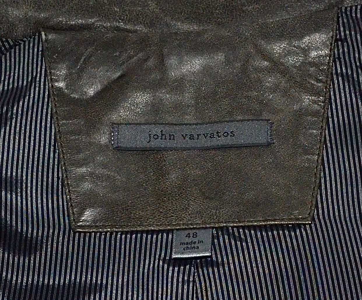 John Varvatos John Varvatos Lambskin Leather Jacket Distressed Brown 48 Size US M / EU 48-50 / 2 - 4 Thumbnail
