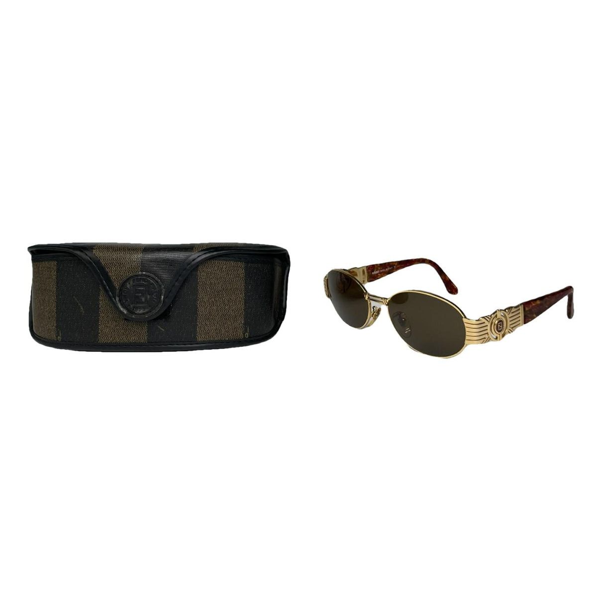 Fendi Gold Metal Sunglasses Size ONE SIZE - 1 Thumbnail